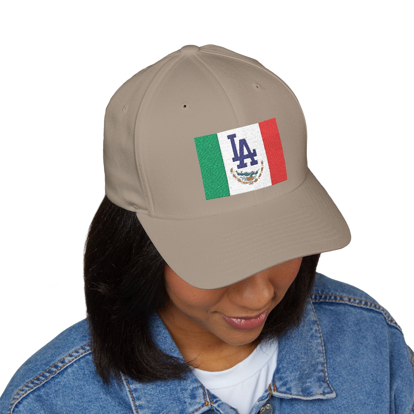 Fitted Embroidered Mexican Flag with L.A. Dodgers Logo Cap - Original Design