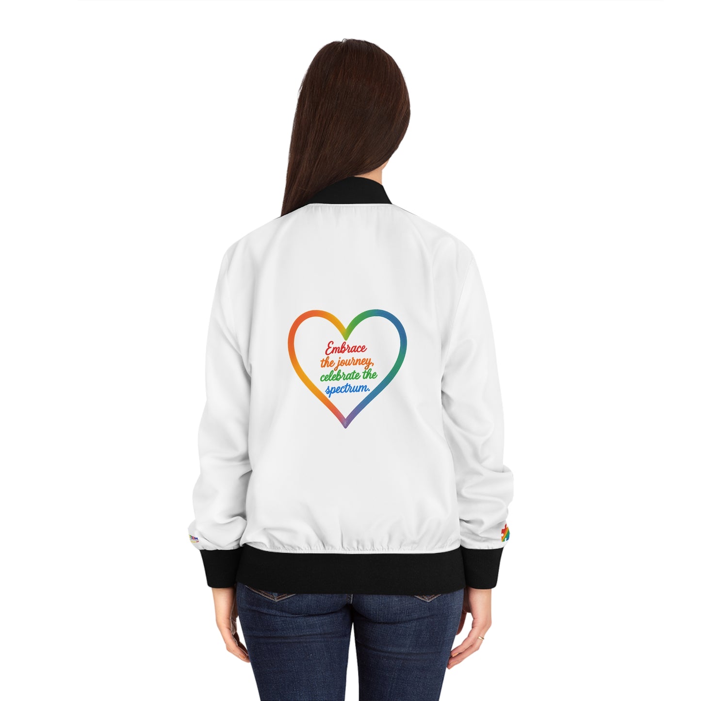 Autism Awareness - Women's Bomber Jacket with Colorful Awareness Ribbon - Fashionable & Empowering Outerwear