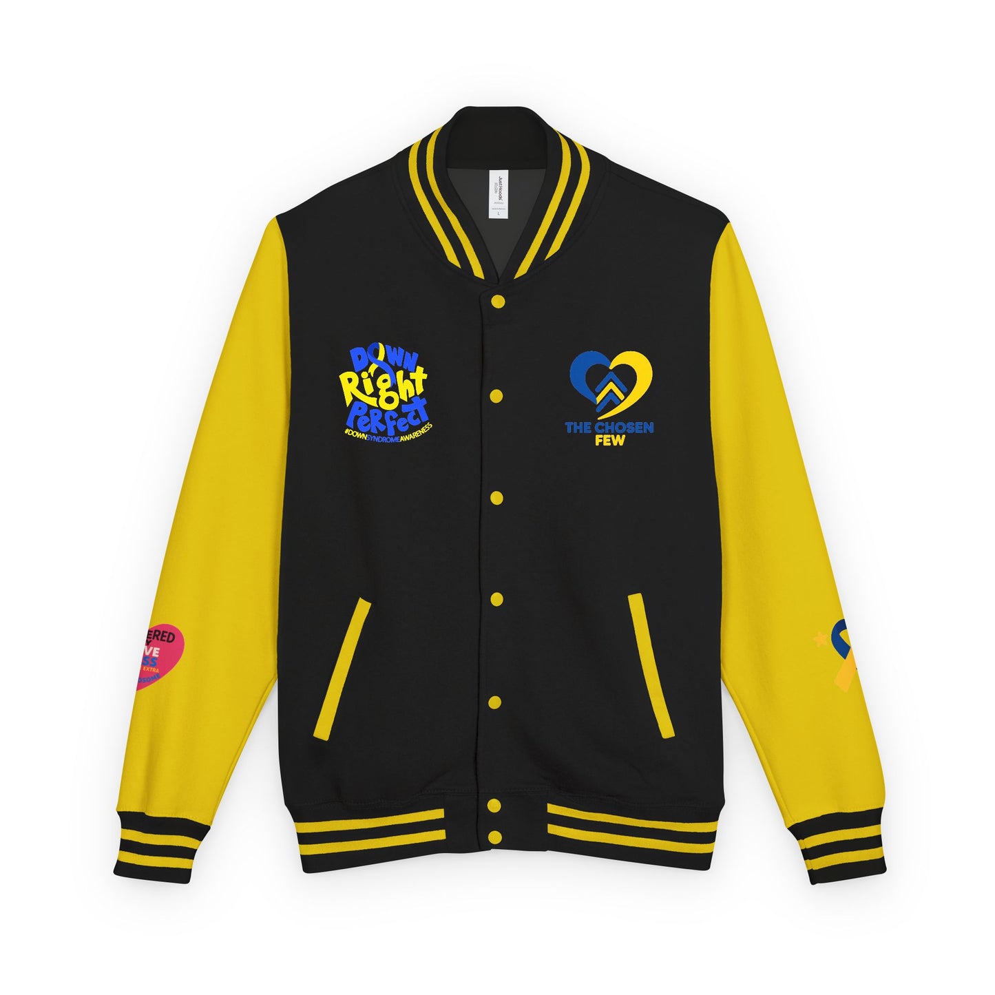 Down Syndrome Awareness - "Love Doesn't Count Chromosomes" - Unisex Heavyweight Letterman Jacket (Various Colors!)