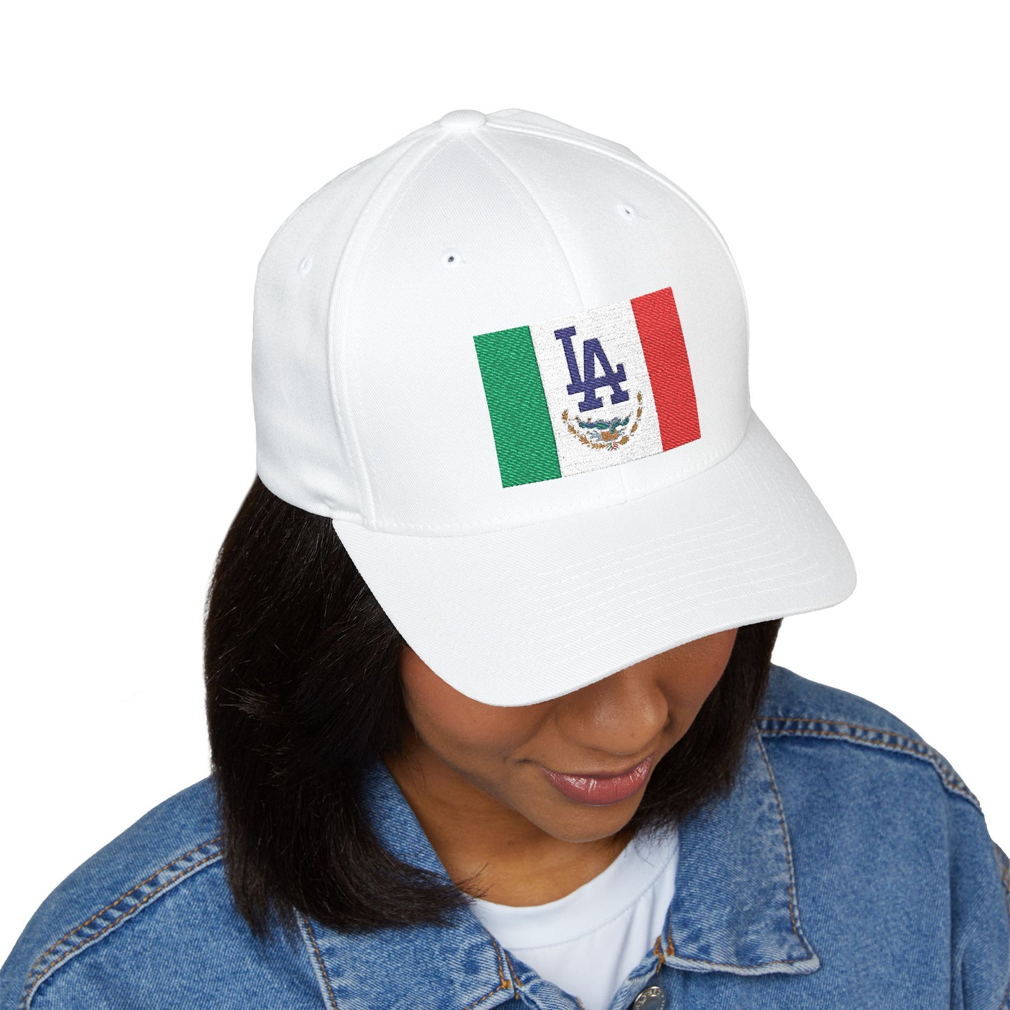 Fitted Embroidered Mexican Flag with L.A. Dodgers Logo Cap - Original Design