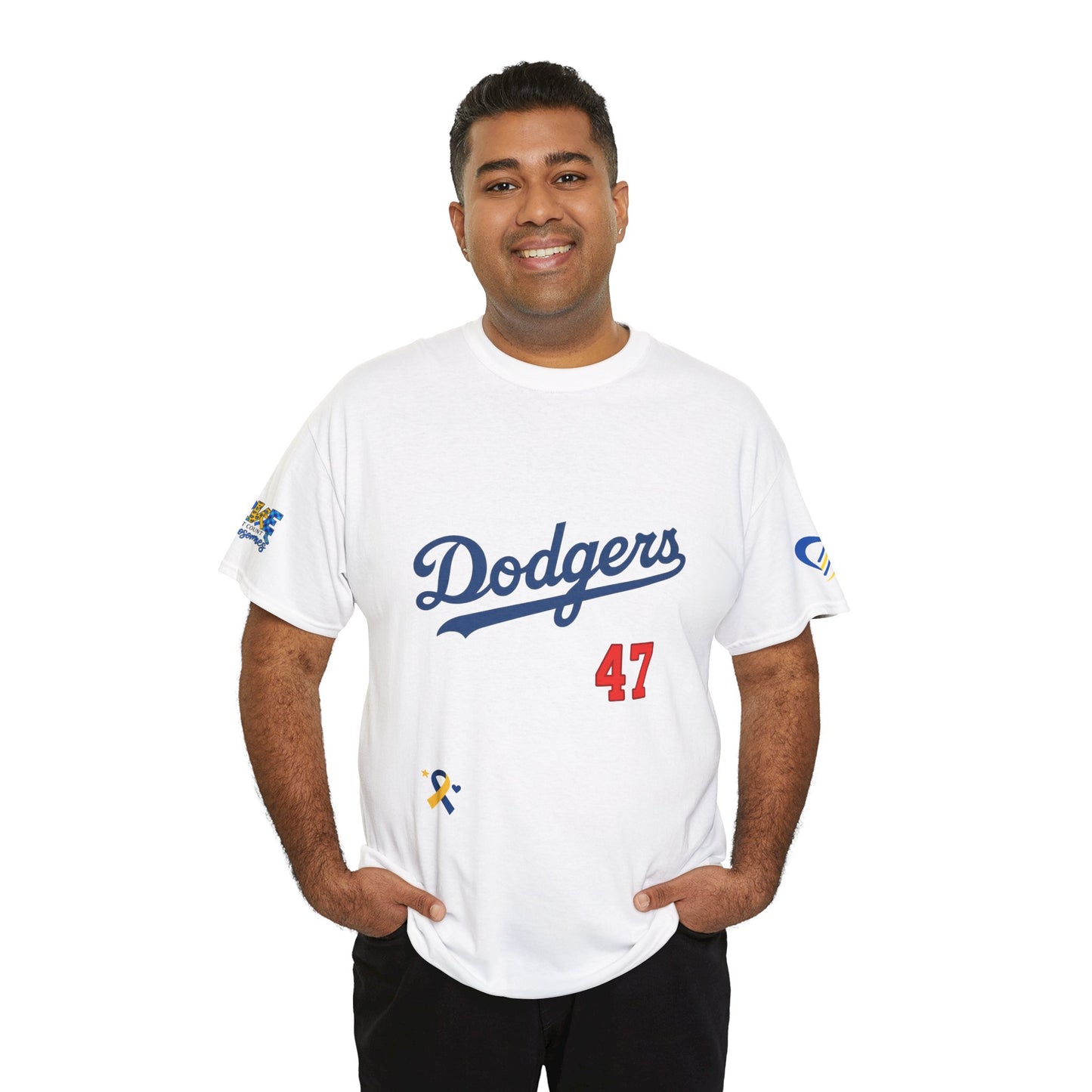 Down Syndrome Awareness - Dodgers Tee -Unisex Heavy Cotton Tee - Men & Women