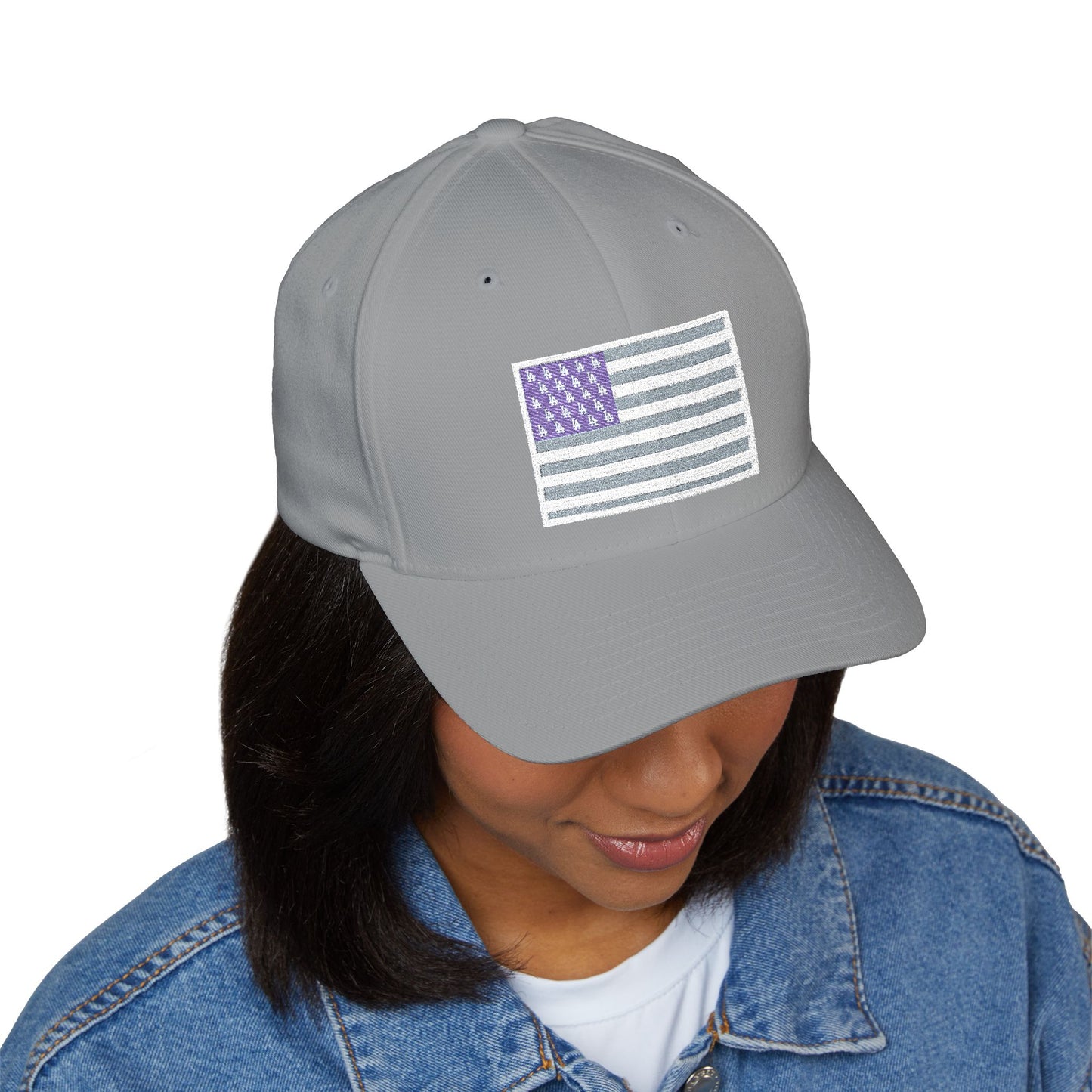 Dodgers American Flag with "LA" logo stars- Embroidered Baseball Cap - Original Design