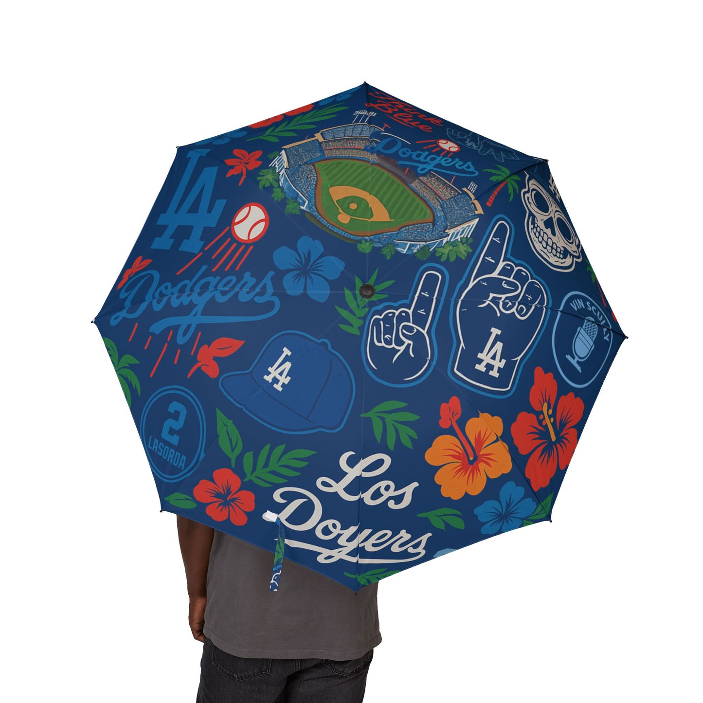 Dodgers Tropical Graphics Folding Umbrella - Fun and Functional Rain Gear