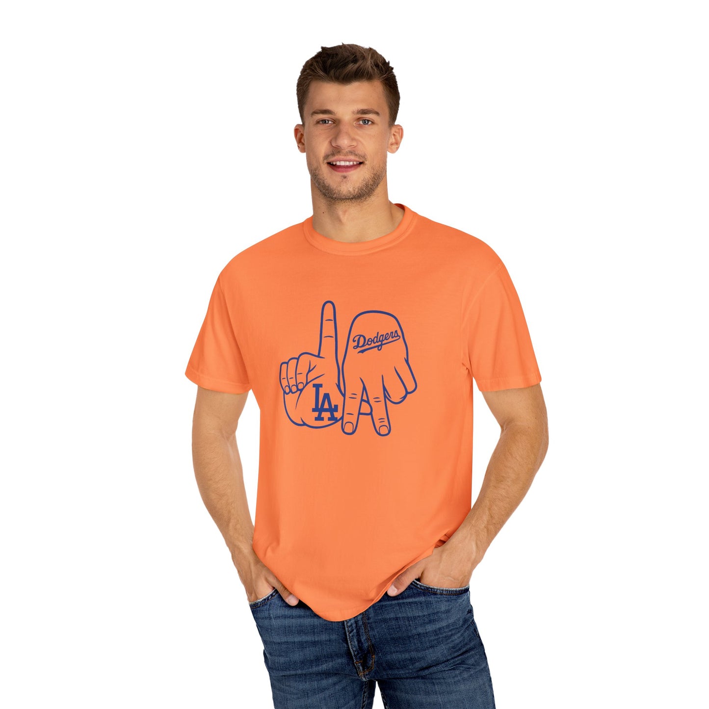 Dodgers Twisted Fingers Unisex Garment-Dyed Graphic T-Shirt - Perfect for Game Days & Casual Wear