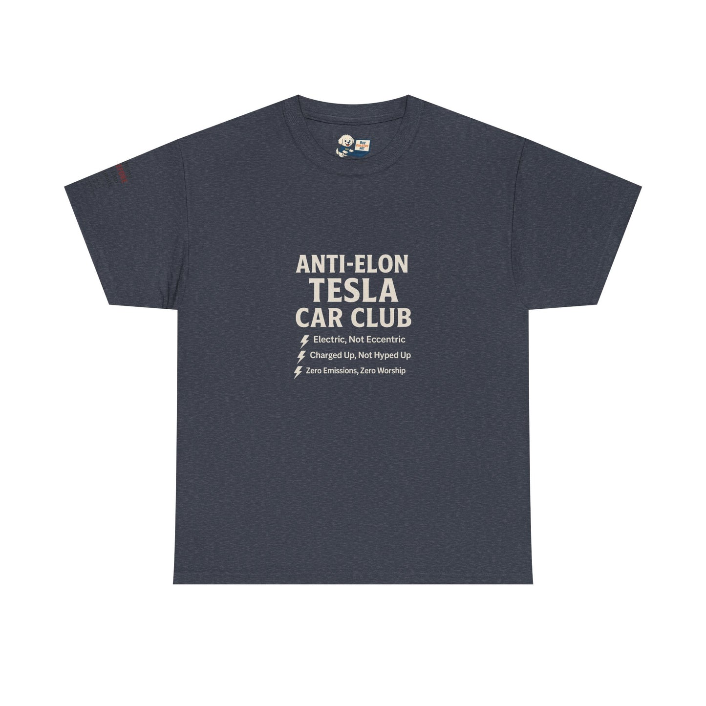 Anti-Elon Tesla Car Club- Heavy Cotton Tee - Cool Casual Wear