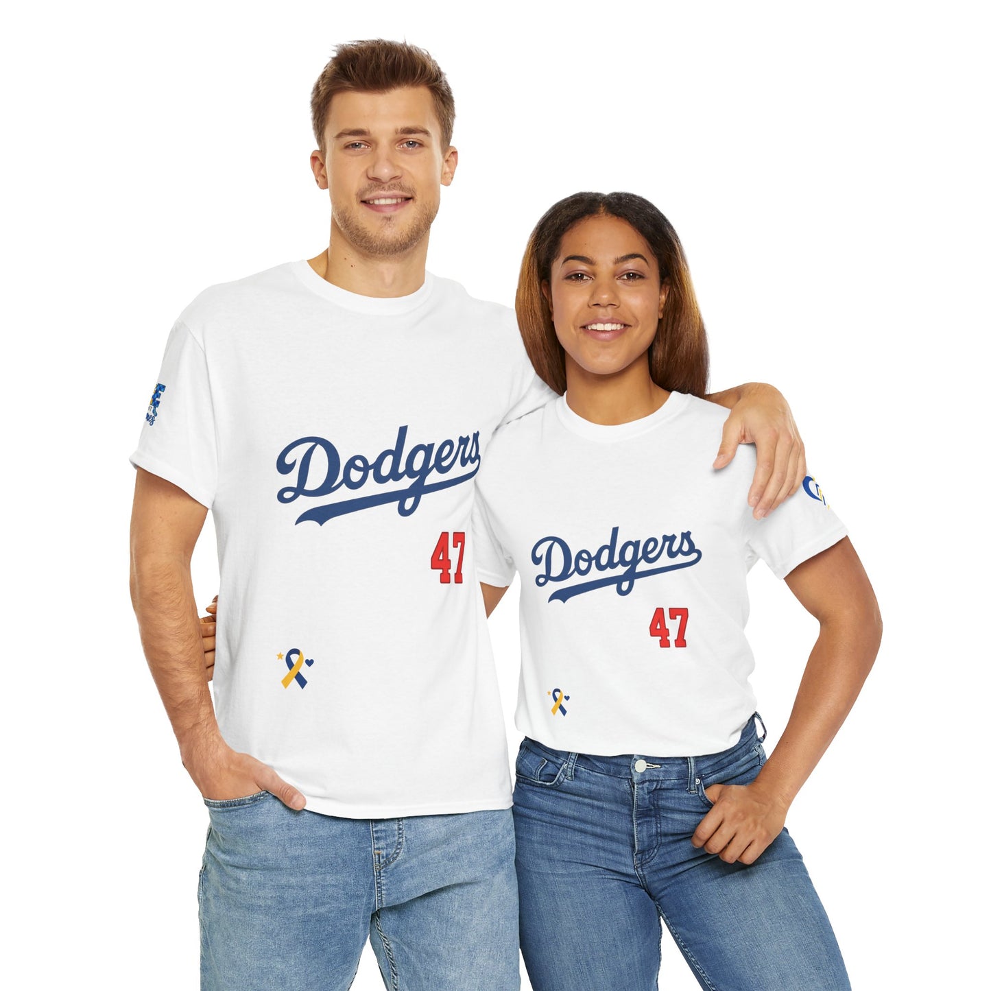 Down Syndrome Awareness - Dodgers Tee -Unisex Heavy Cotton Tee - Men & Women