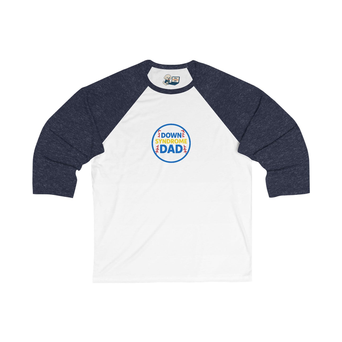 Down Syndrome Awareness - Dad Baseball Tee - Unisex 3/4 Sleeve Shirt for Supportive Fathers