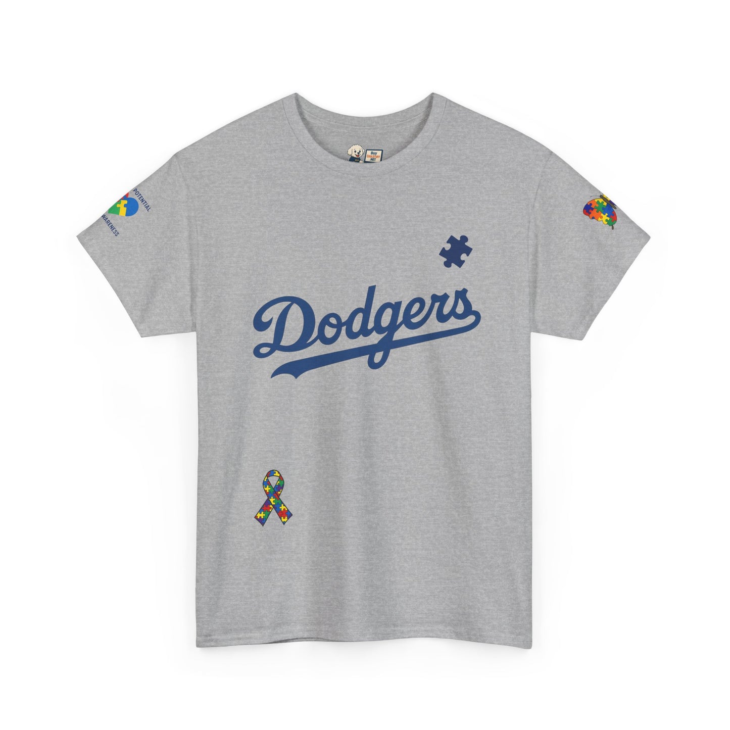 Autism Awareness - Dodgers Tee -Unisex Heavy Cotton Tee - Men & Women