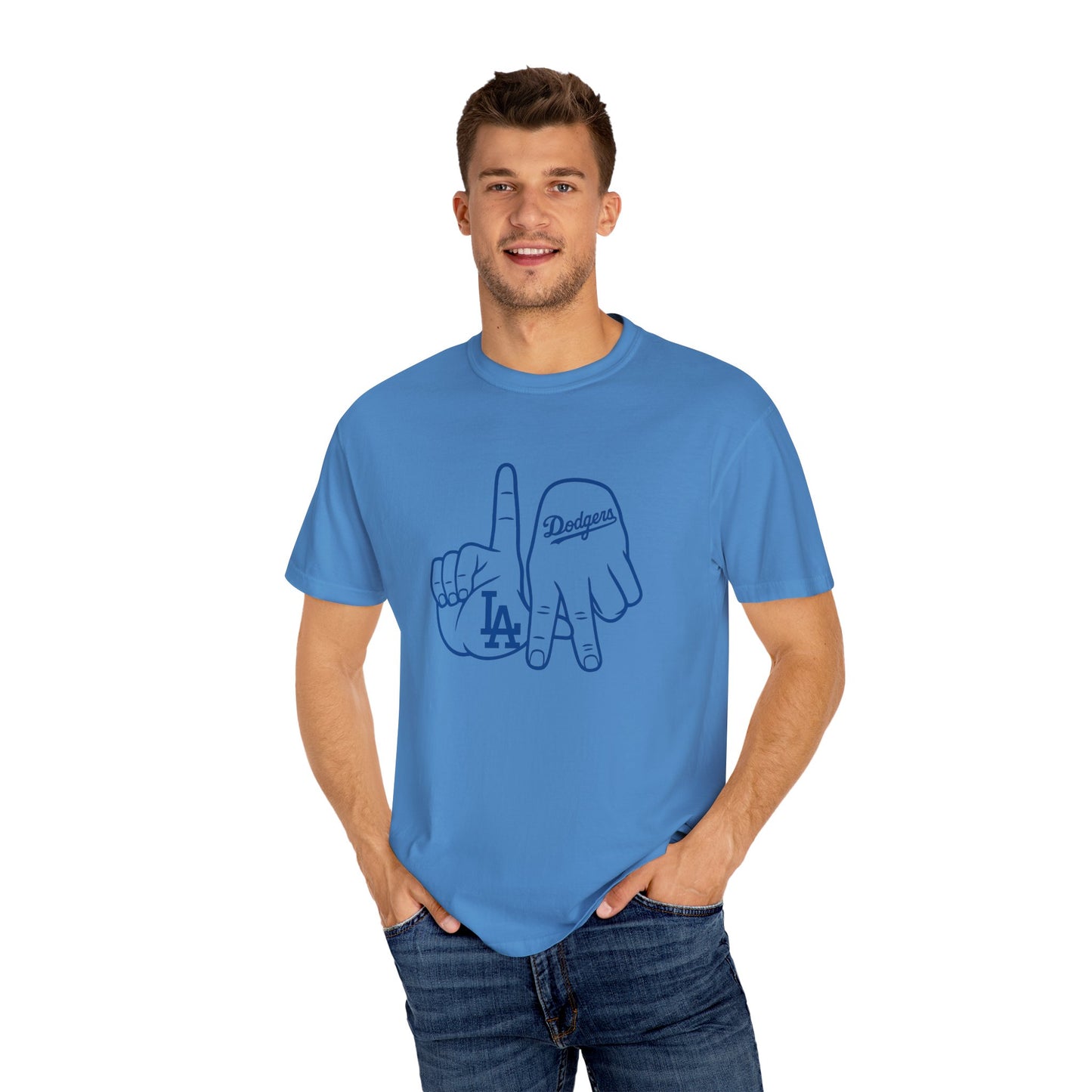Dodgers Twisted Fingers Unisex Garment-Dyed Graphic T-Shirt - Perfect for Game Days & Casual Wear