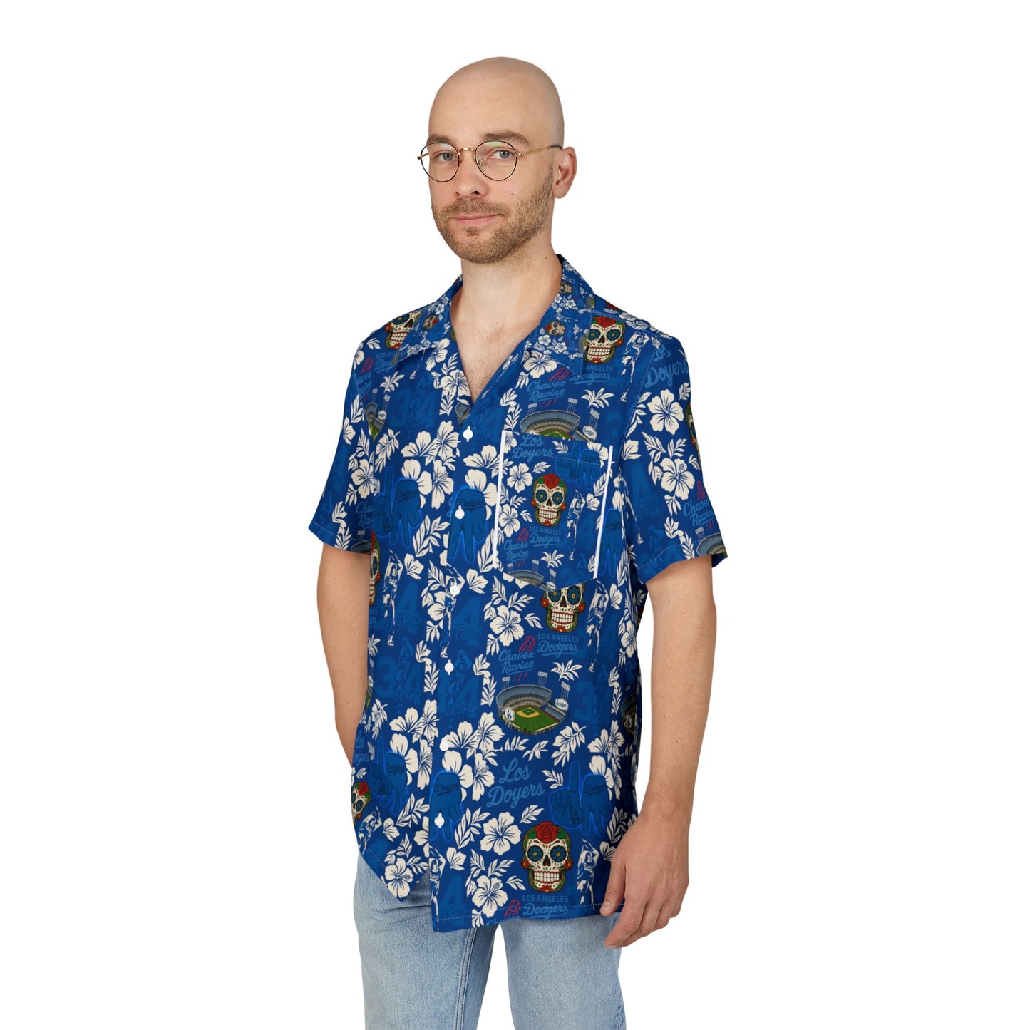 Los Doyers - Hawaiian Button-Down Shirt for Summer Celebrations -Men's