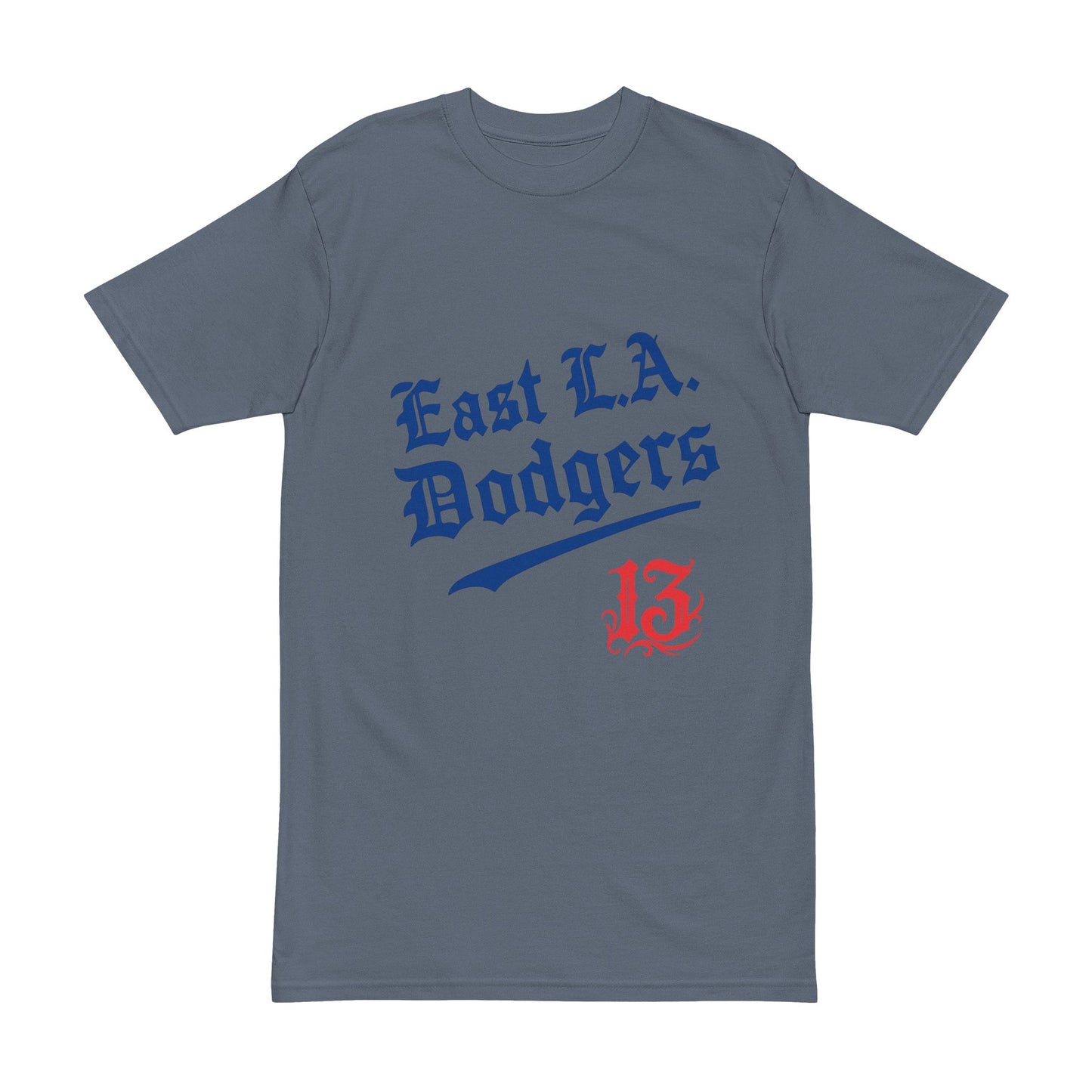 East L.A. Dodgers Men's Heavyweight Tee - Old English Font #13