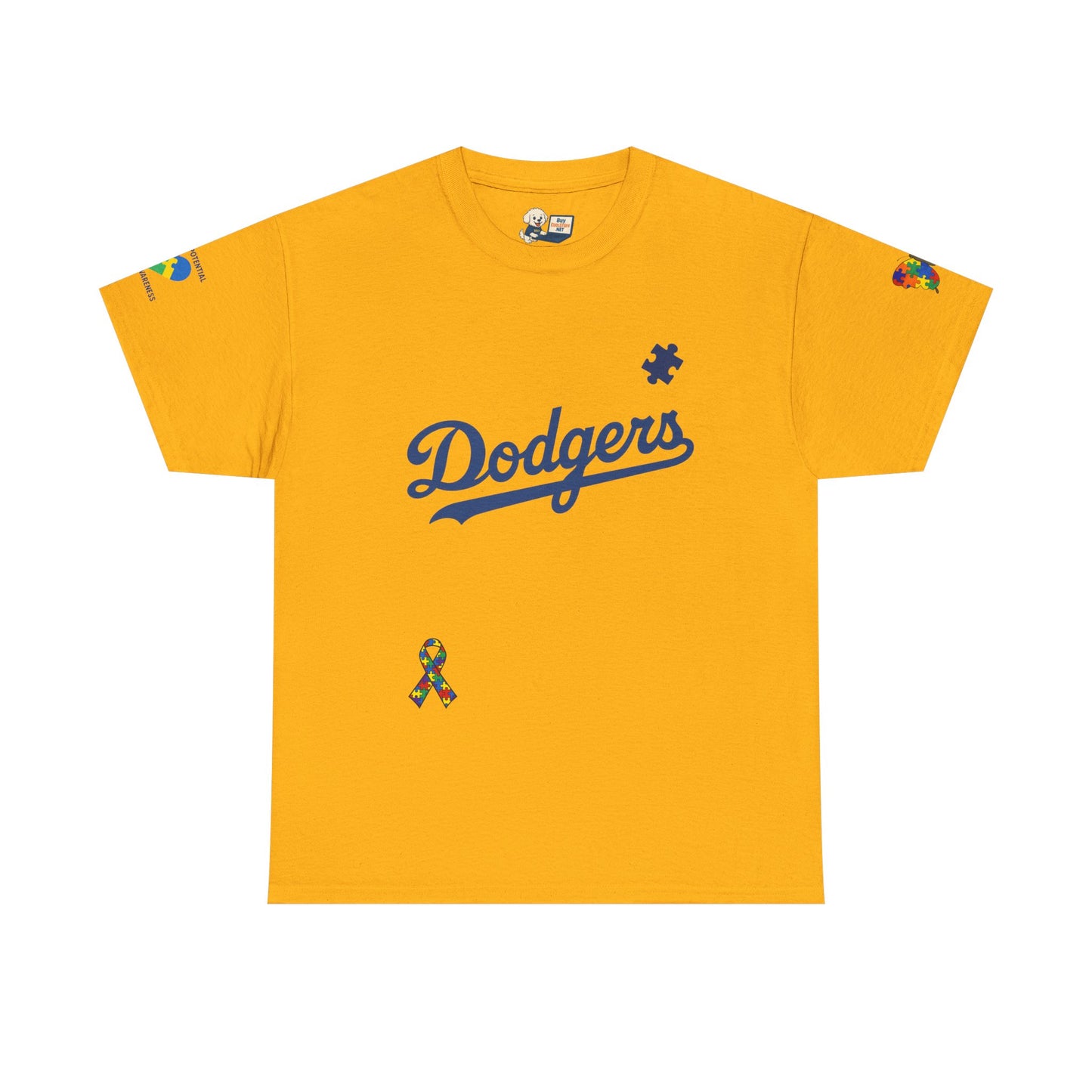 Autism Awareness - Dodgers Tee -Unisex Heavy Cotton Tee - Men & Women