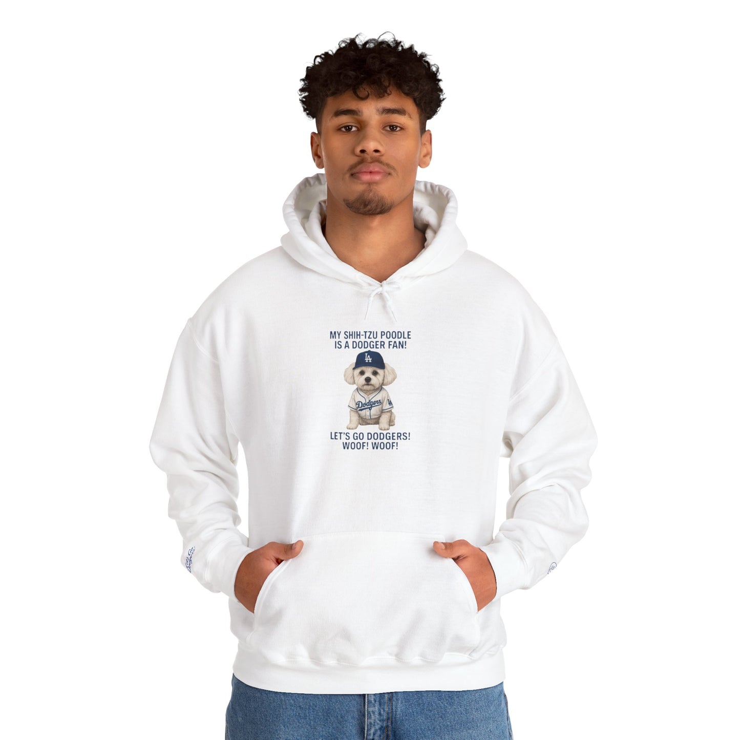 "My Shih Tzu Poodle is a Dodgers Fan" Unisex Dog Lover Hoodie