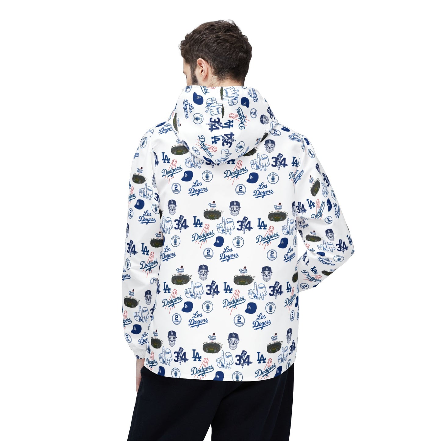 Los Angeles Dodgers "Lots of Logos" Windbreaker Jacket - Original Design - Perfect for Game Days & Outdoor Adventures