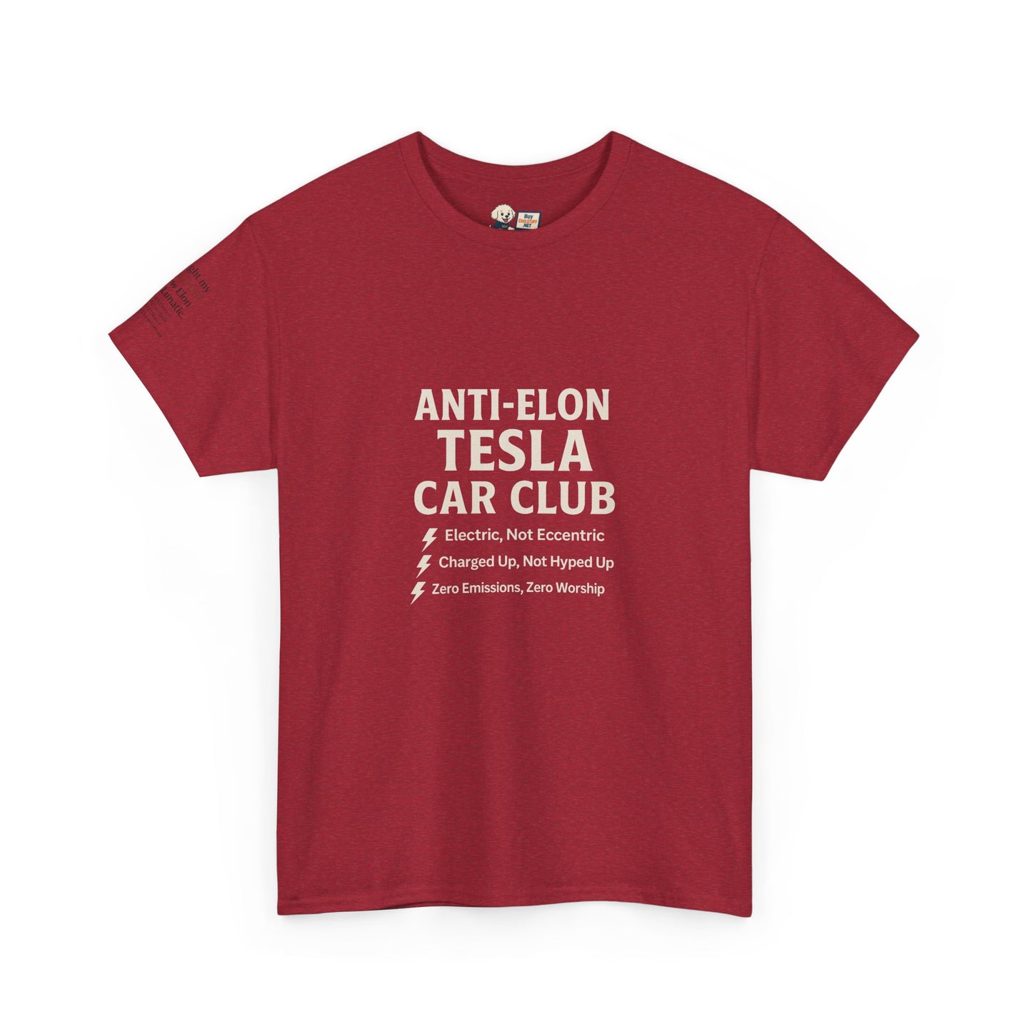 Anti-Elon Tesla Car Club- Heavy Cotton Tee - Cool Casual Wear