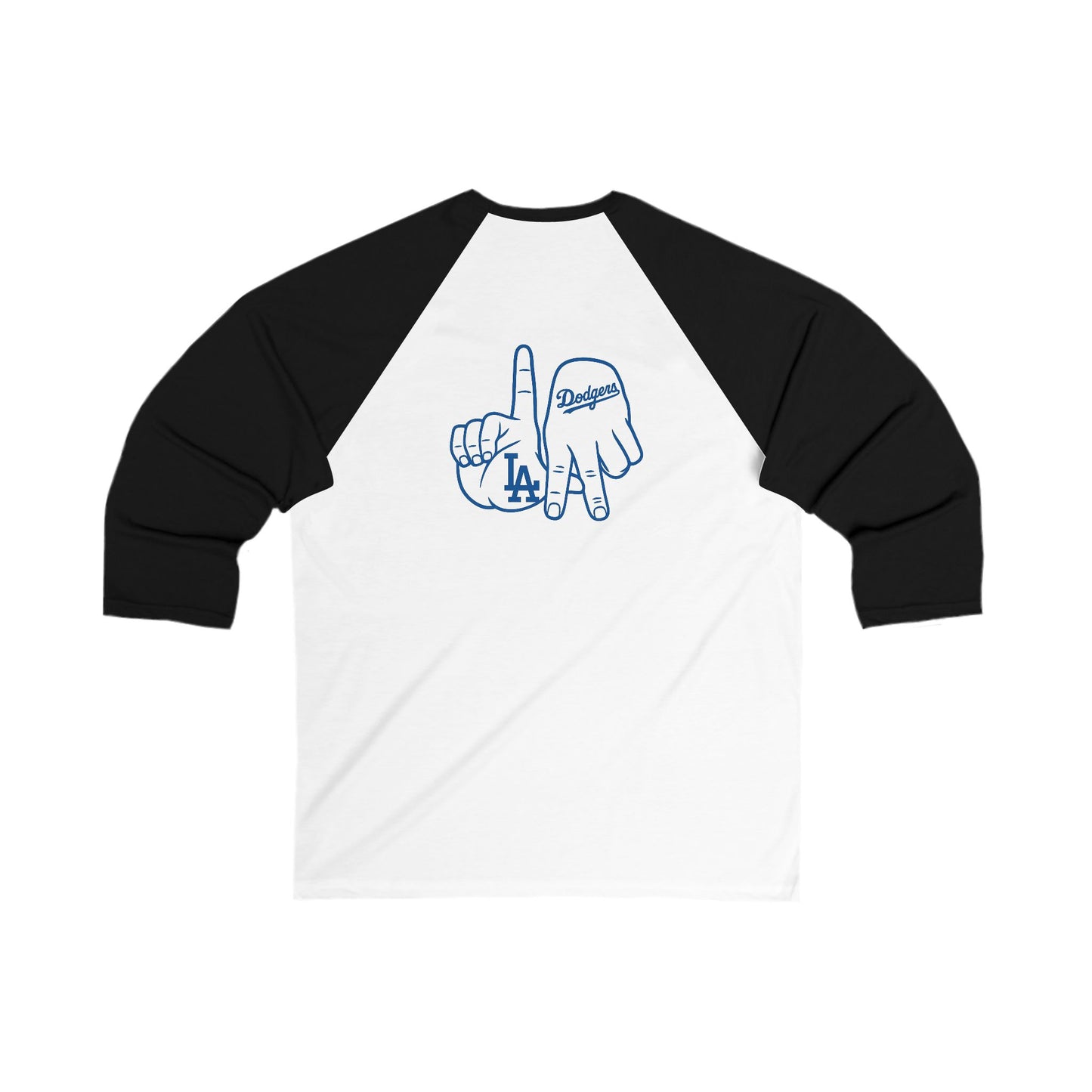 Los Doyers Unisex 3/4 Sleeve Baseball Tee - with L.A. Fingers on Back