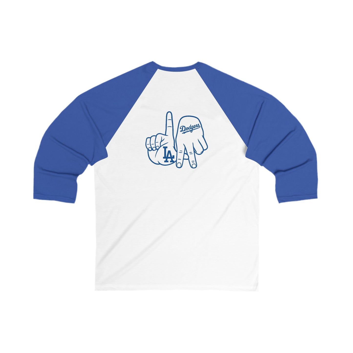 Los Doyers Unisex 3/4 Sleeve Baseball Tee - with L.A. Fingers on Back
