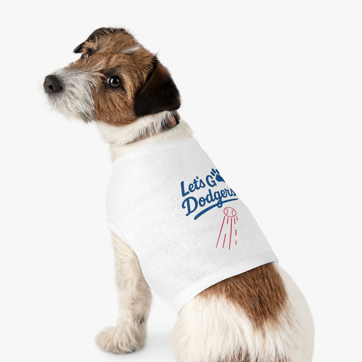 Let's Go Dodgers! Dog Tank Top - Baseball Pet Apparel - Dodgers