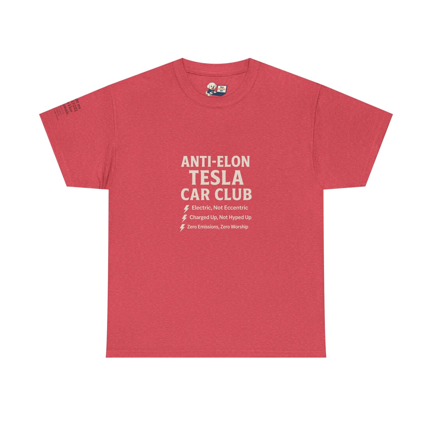 Anti-Elon Tesla Car Club- Heavy Cotton Tee - Cool Casual Wear