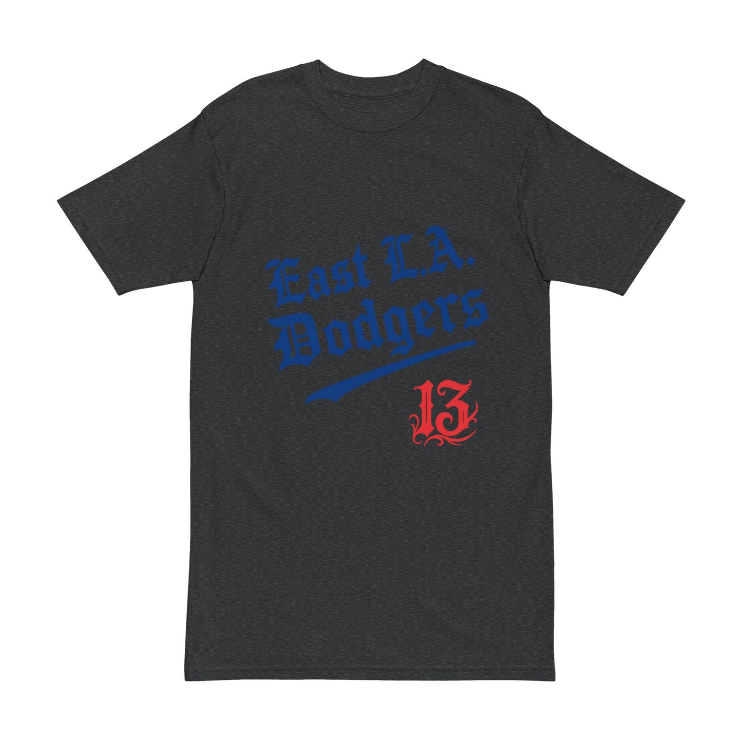 East L.A. Dodgers Men's Heavyweight Tee - Old English Font #13