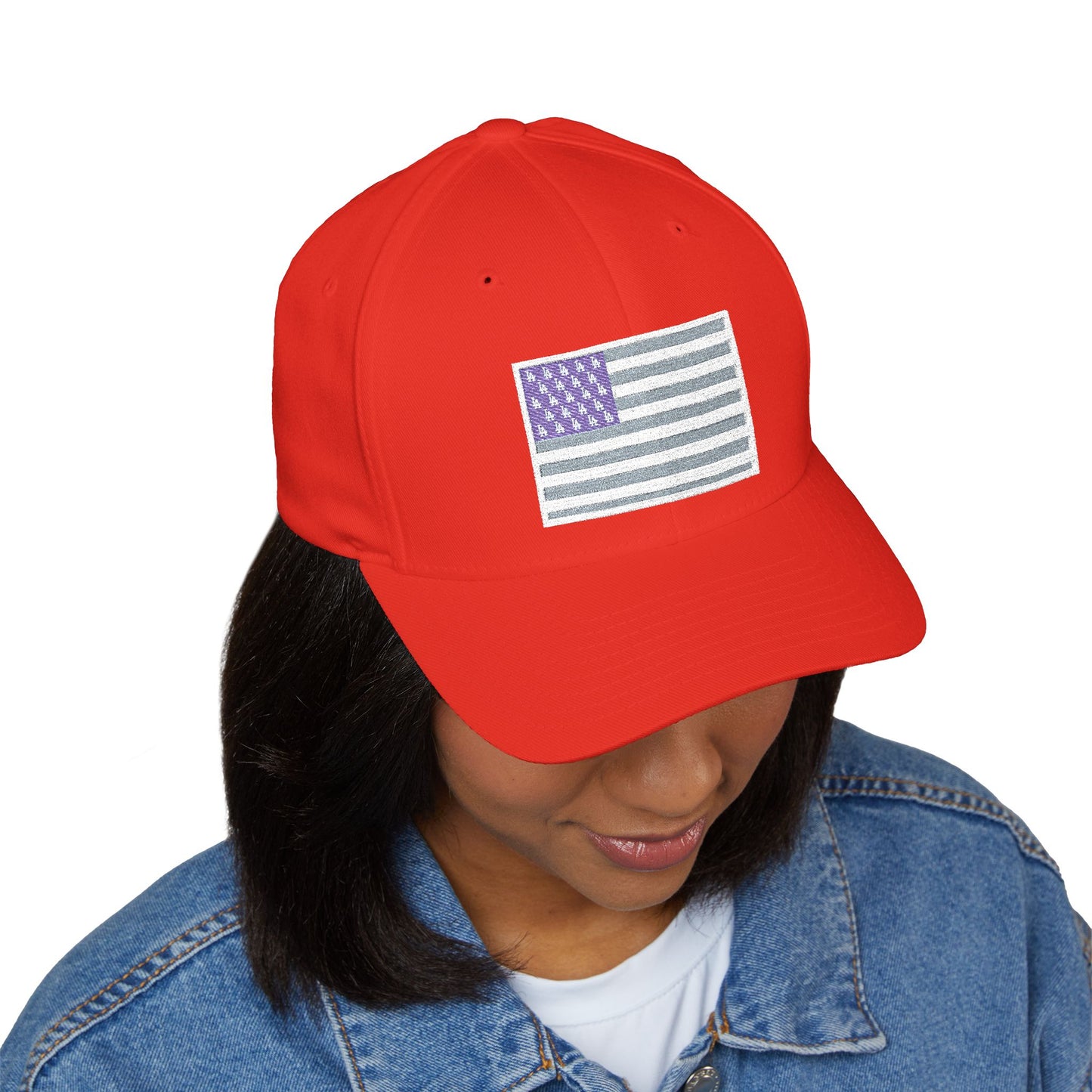 Dodgers American Flag with "LA" logo stars- Embroidered Baseball Cap - Original Design