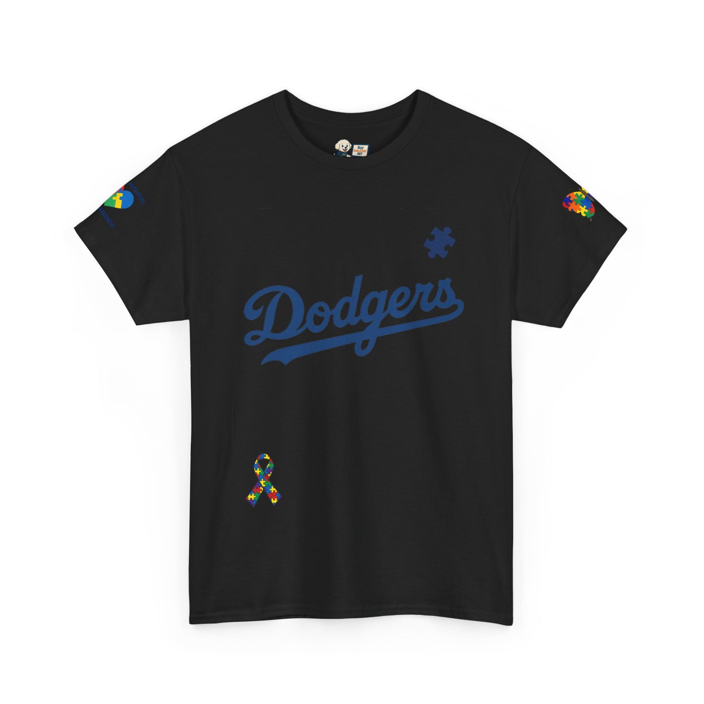 Autism Awareness - Dodgers Tee -Unisex Heavy Cotton Tee - Men & Women