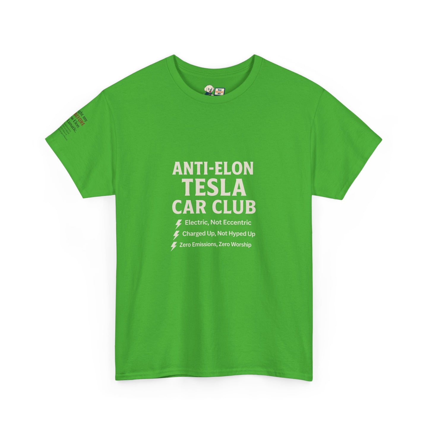 Anti-Elon Tesla Car Club- Heavy Cotton Tee - Cool Casual Wear