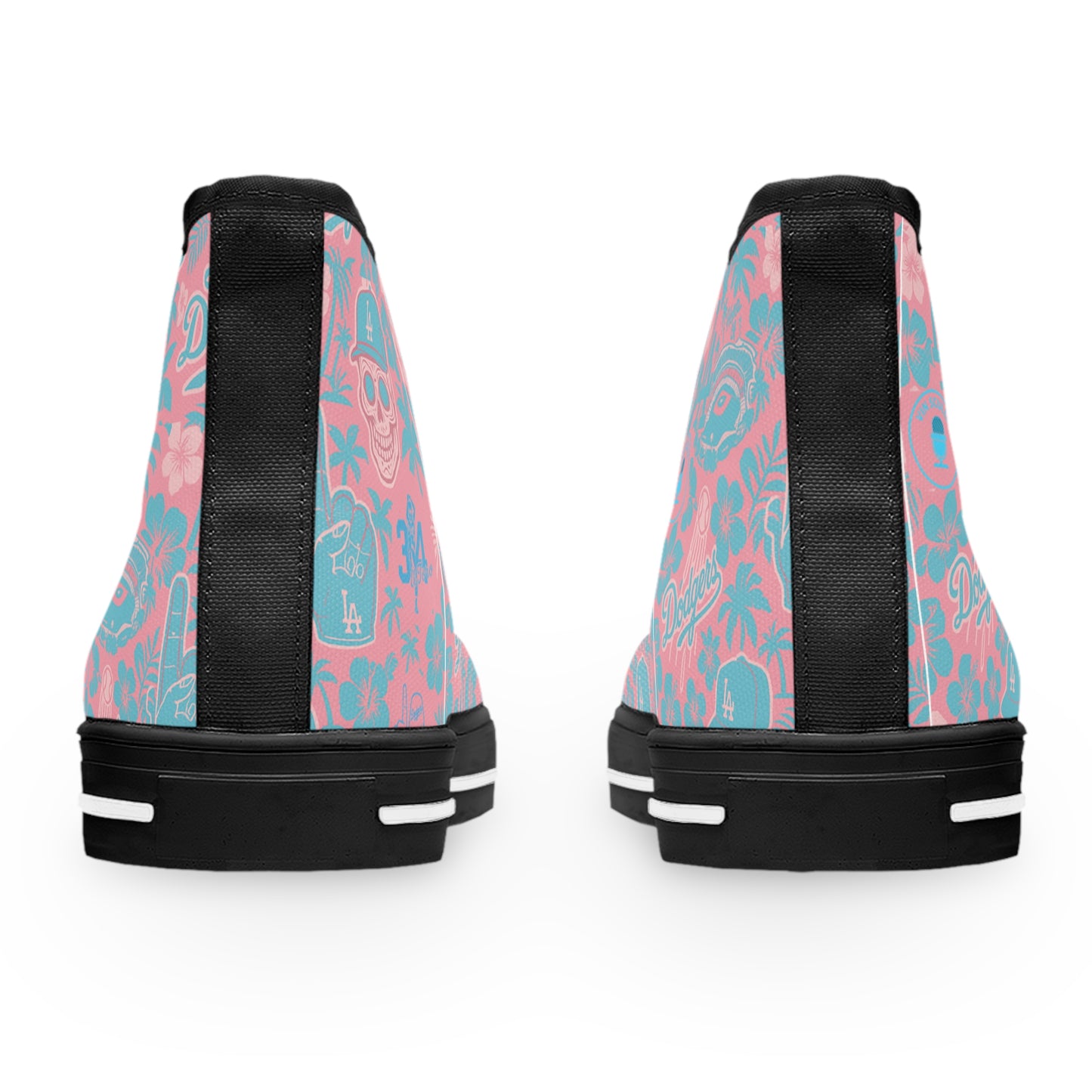 Dodgers Aloha Pink Pattern- Women's High Top Sneakers - Original Design