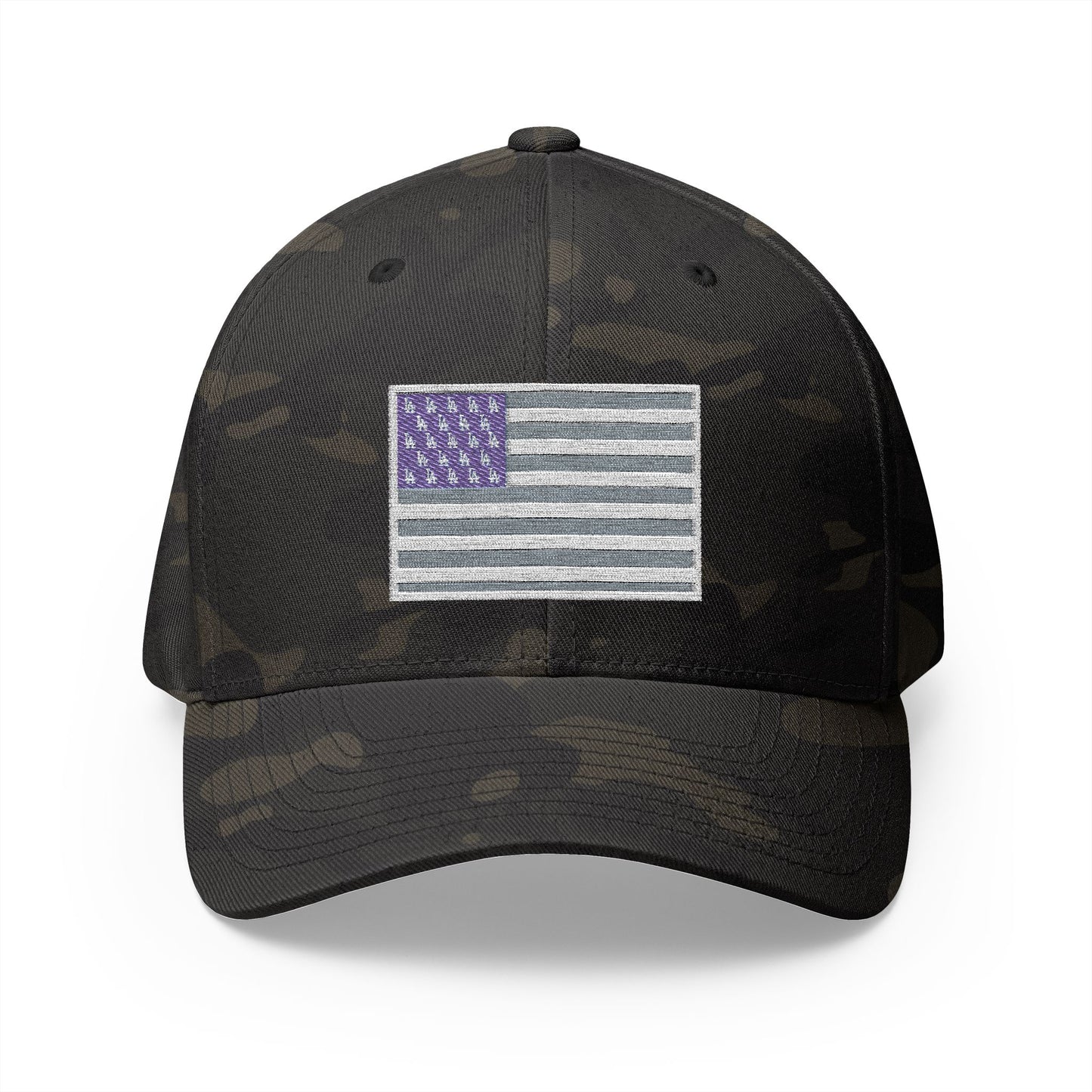 Dodgers American Flag with "LA" logo stars- Embroidered Baseball Cap - Original Design