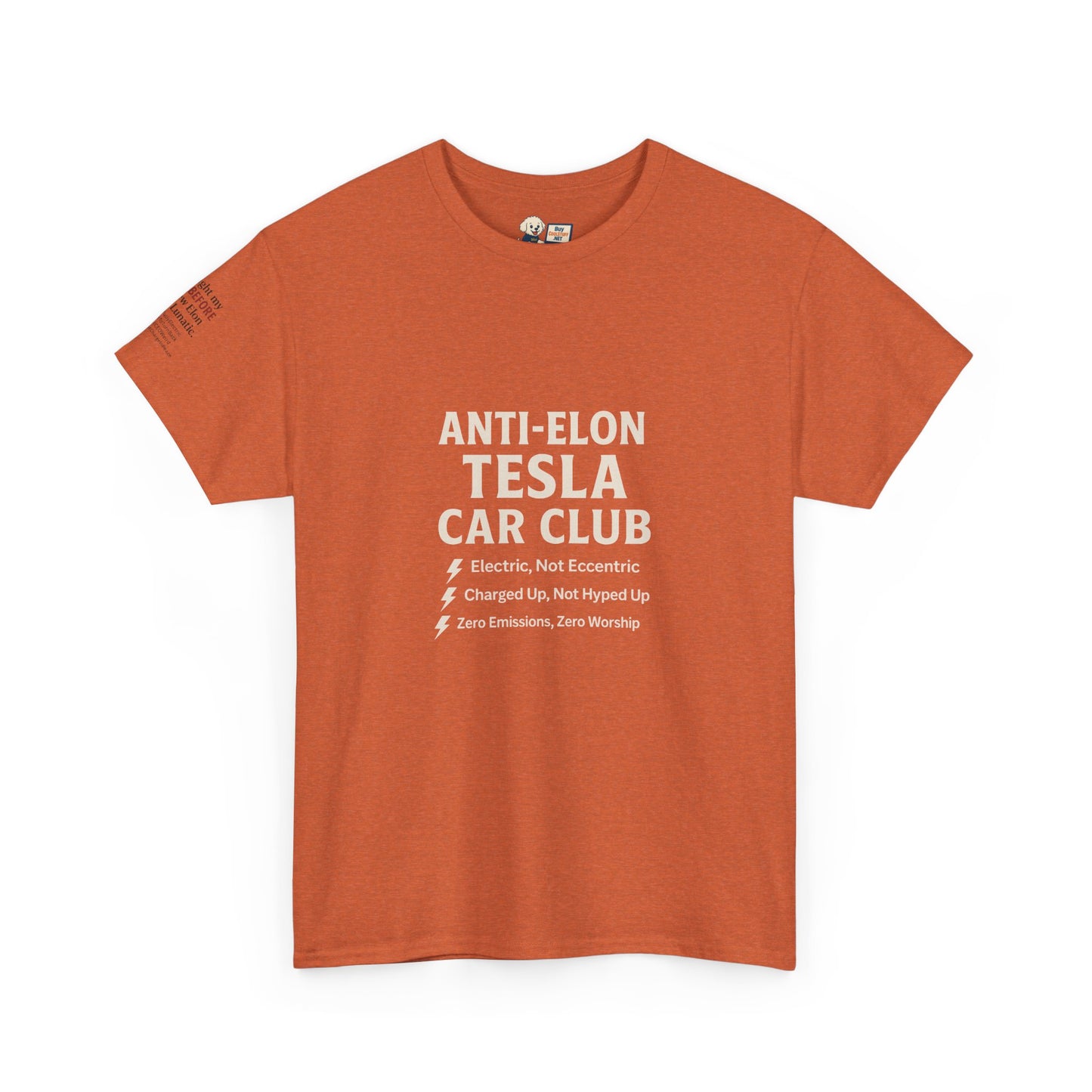 Anti-Elon Tesla Car Club- Heavy Cotton Tee - Cool Casual Wear