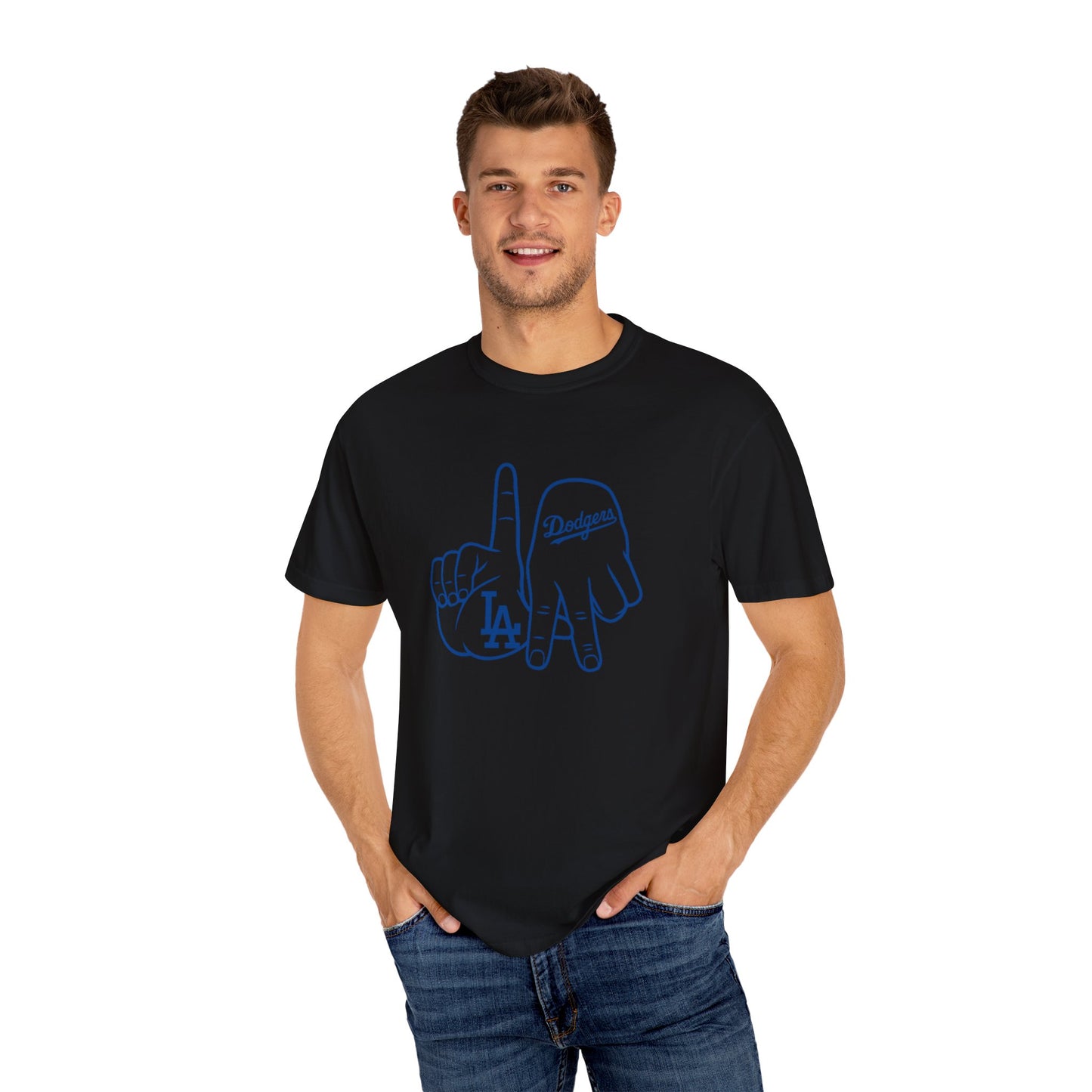 Dodgers Twisted Fingers Unisex Garment-Dyed Graphic T-Shirt - Perfect for Game Days & Casual Wear
