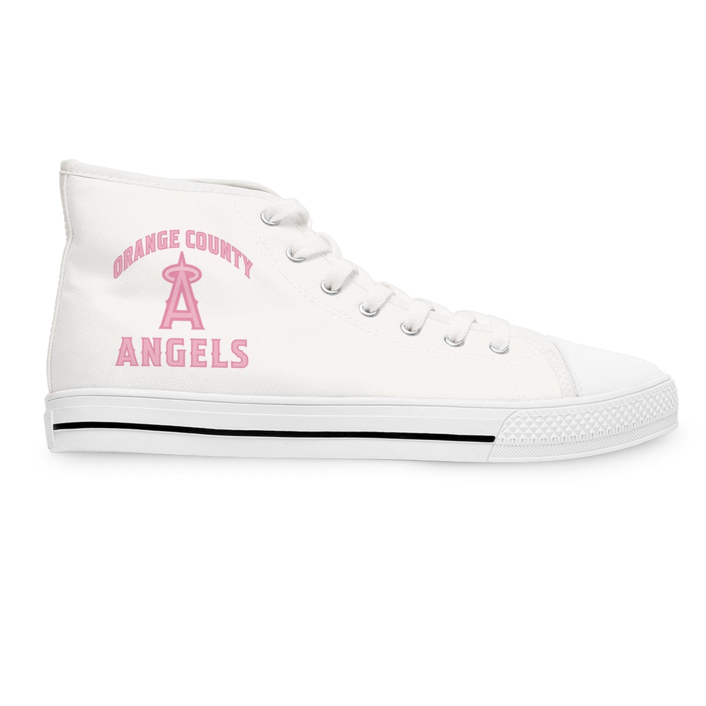 Anaheim Angels Pink Design Women's High Top Sneakers - Original Design
