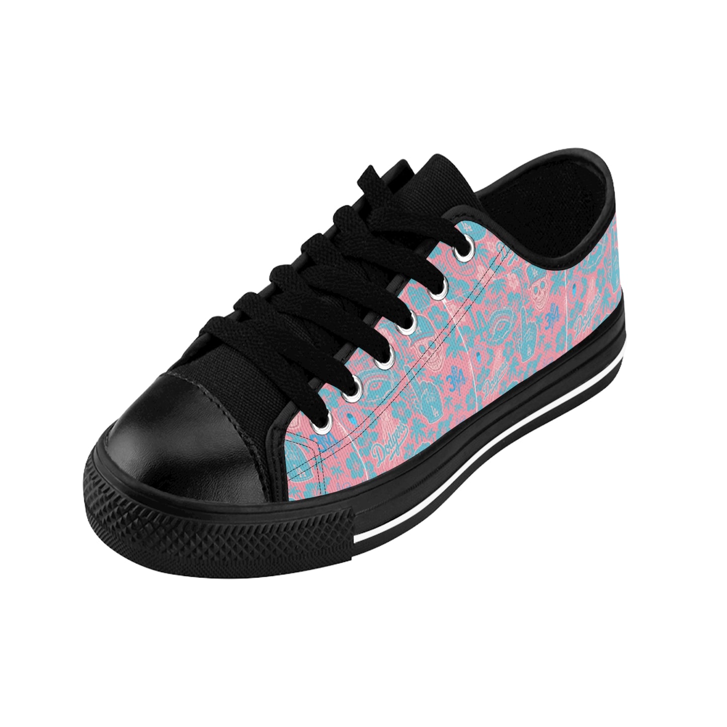 Dodgers "Pink Aloha Pattern" Men's Sneakers - Original Design