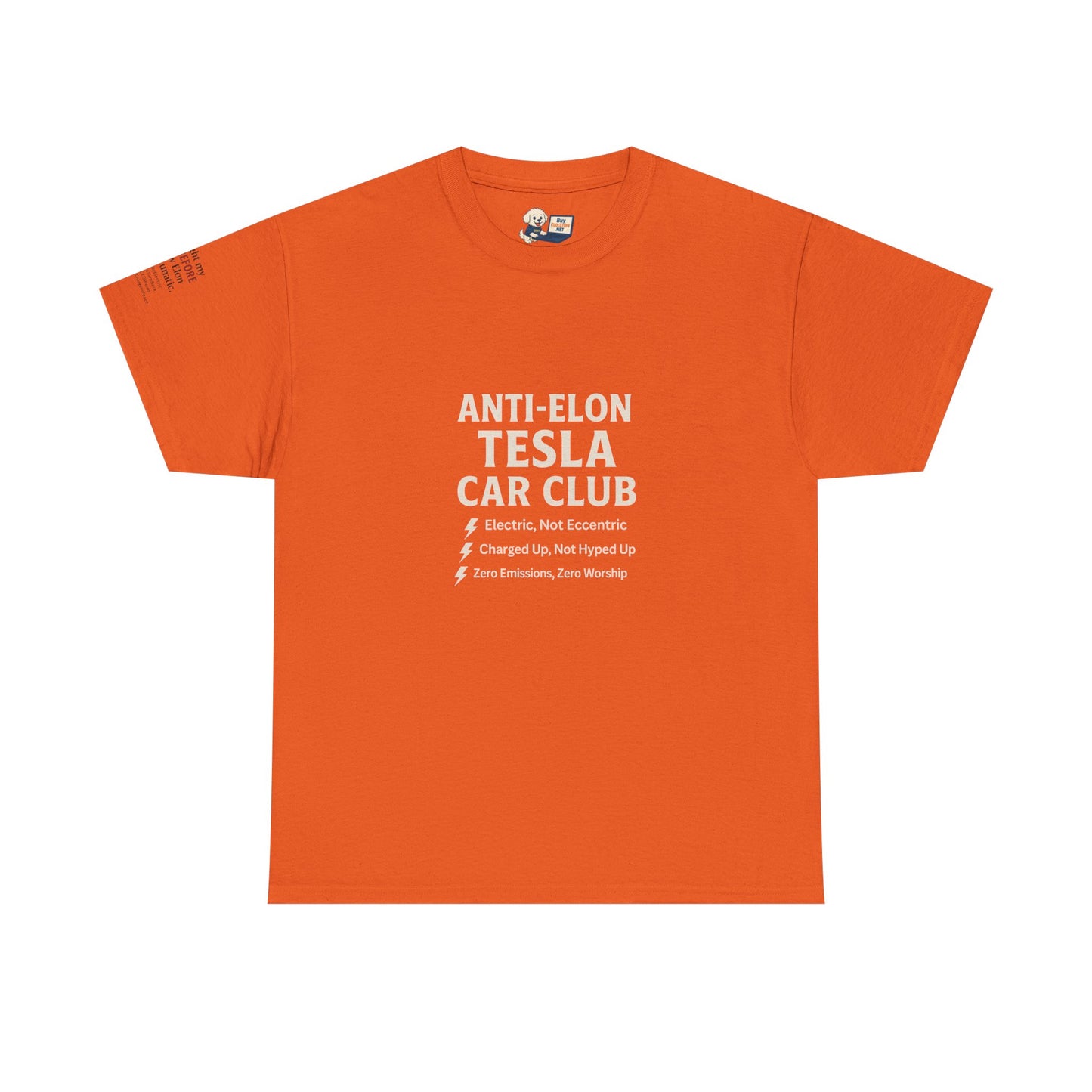 Anti-Elon Tesla Car Club- Heavy Cotton Tee - Cool Casual Wear