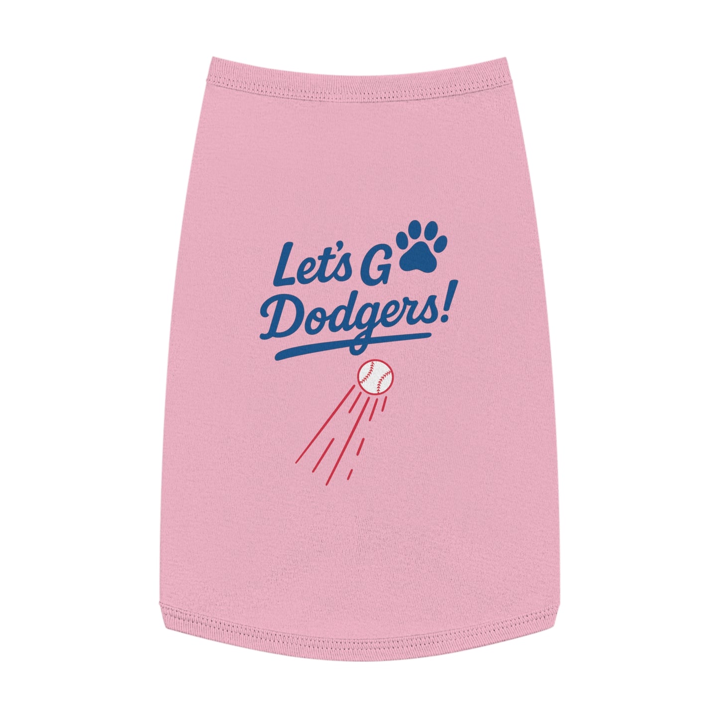 Let's Go Dodgers! Dog Tank Top - Baseball Pet Apparel - Dodgers