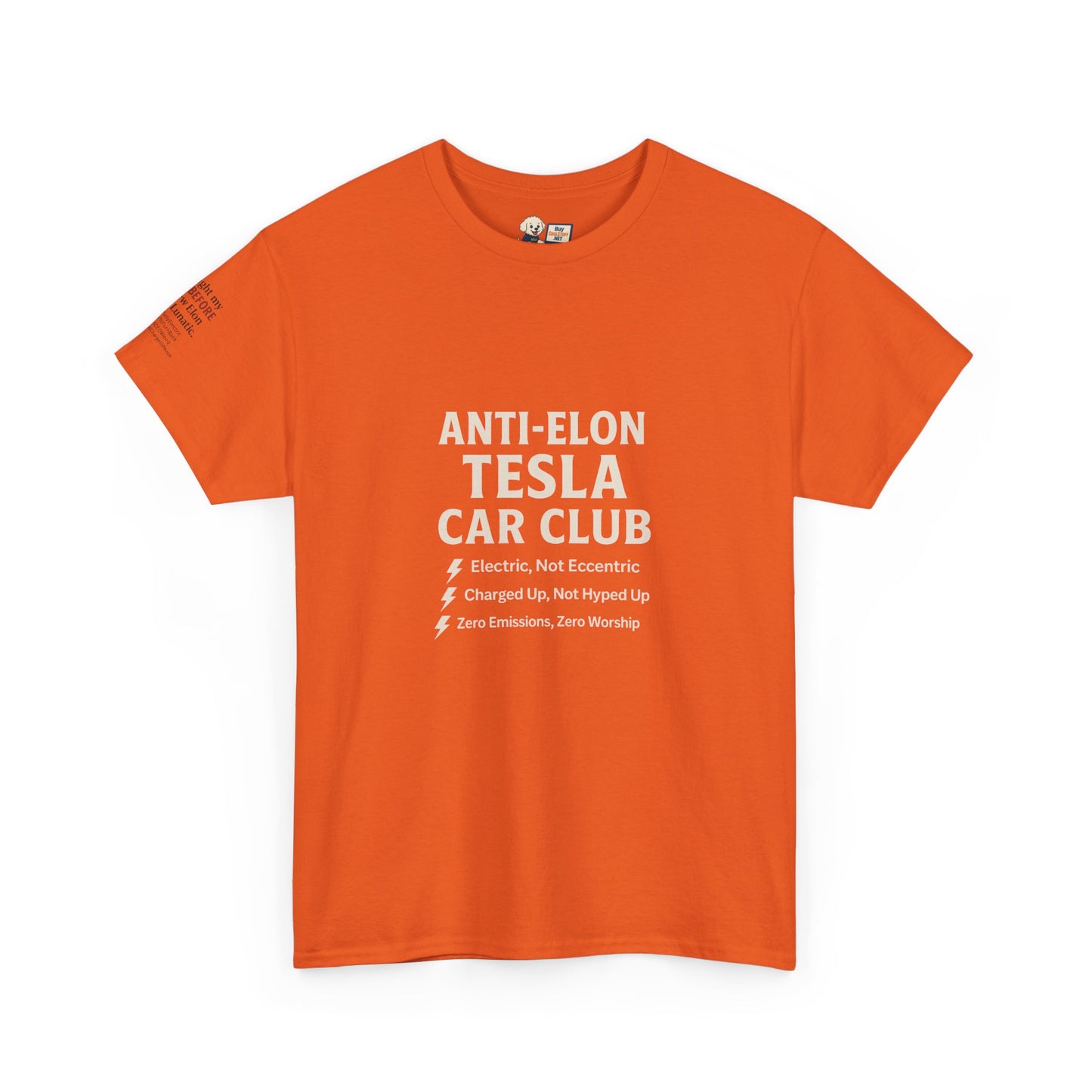 Anti-Elon Tesla Car Club- Heavy Cotton Tee - Cool Casual Wear