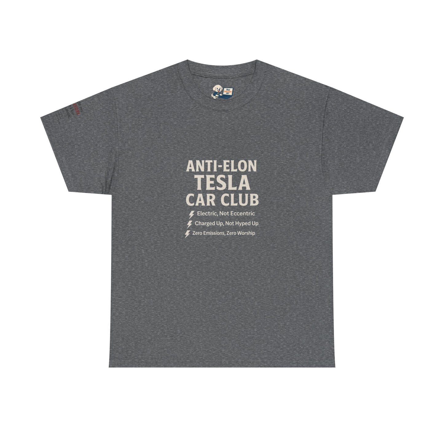Anti-Elon Tesla Car Club- Heavy Cotton Tee - Cool Casual Wear