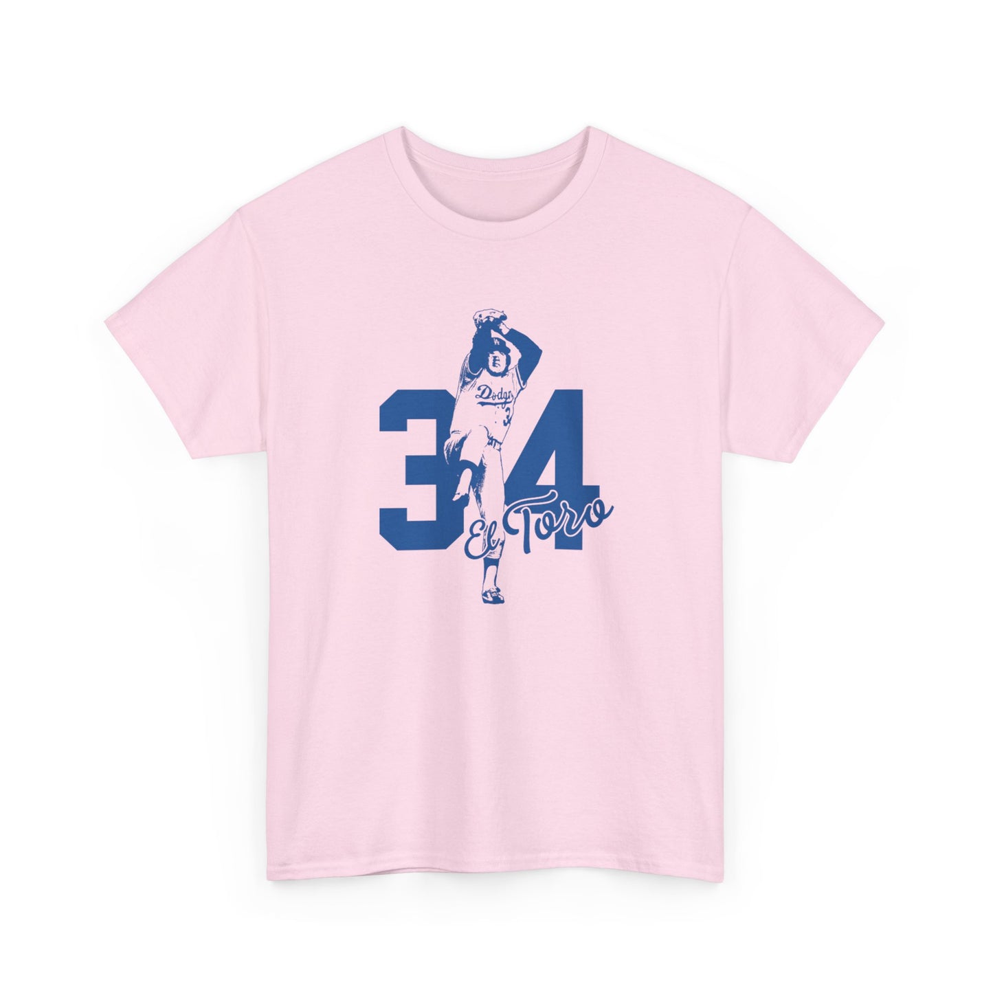Dodgers -Unisex Fernando Valenzuela Heavy Cotton Tee - El Toro 34 Baseball Graphic Tee