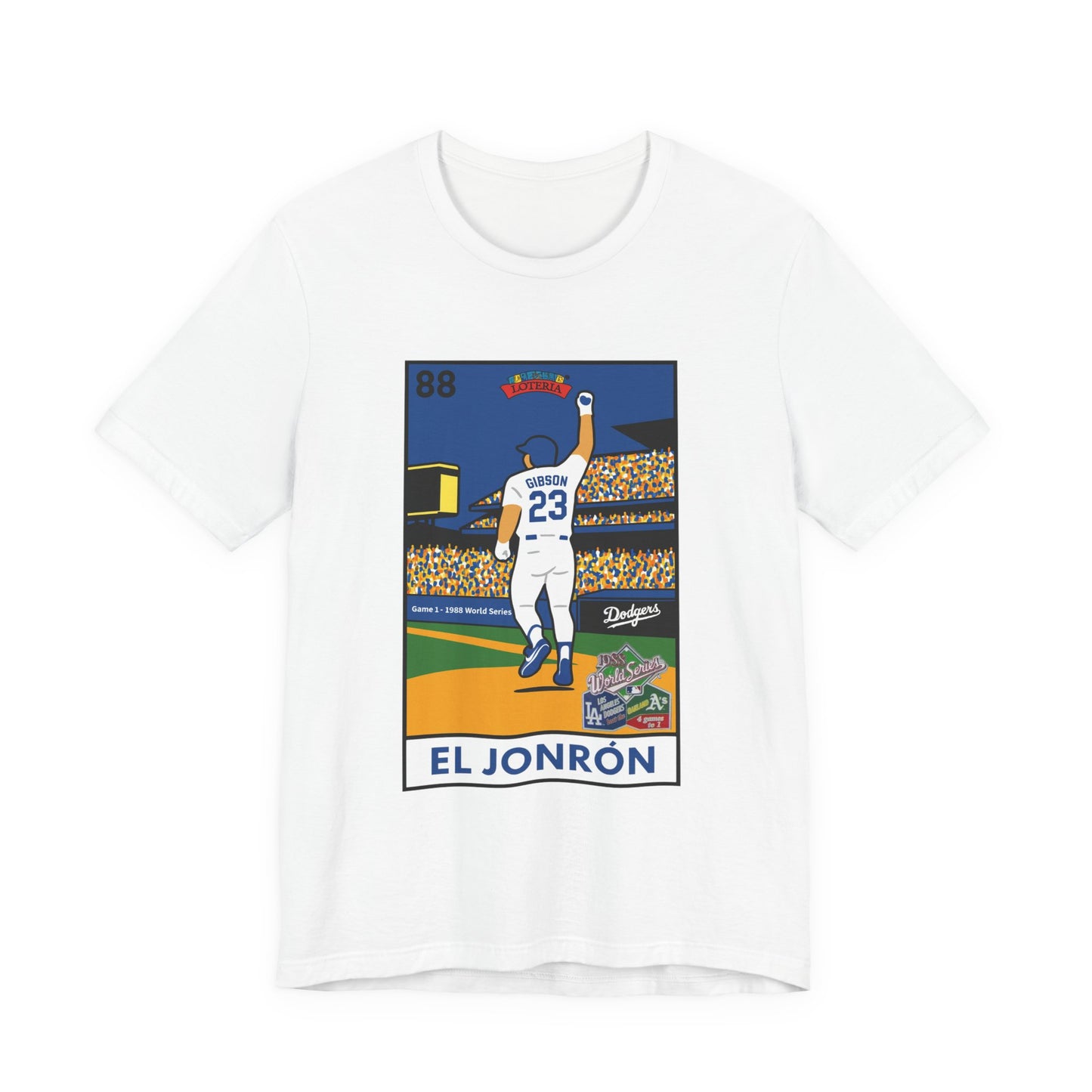 Dodgers "El Jonrón" 1988 Kirk Gibson Home Run, Unisex Jersey T-Shirt, Sports Apparel, Gift for Her/Him, Casual Everyday Wear