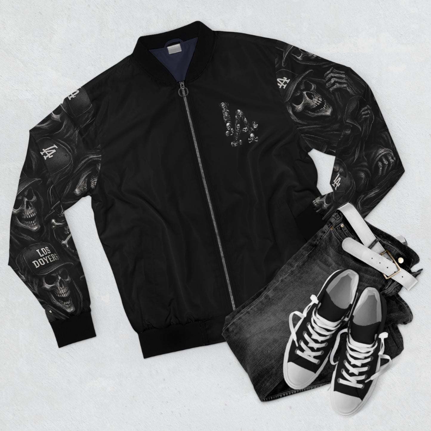 DODGERS-Skull Bomber Jacket