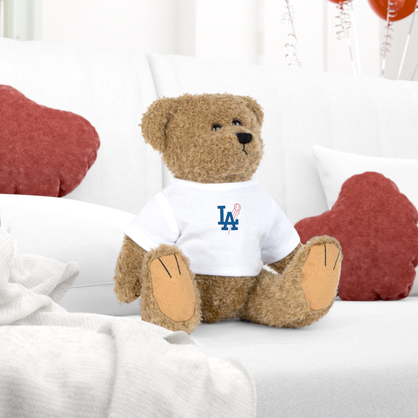 L.A. Logo Dodgers Baseball Plush Toy with T-Shirt - Perfect Gift for Sports Fans & Kids