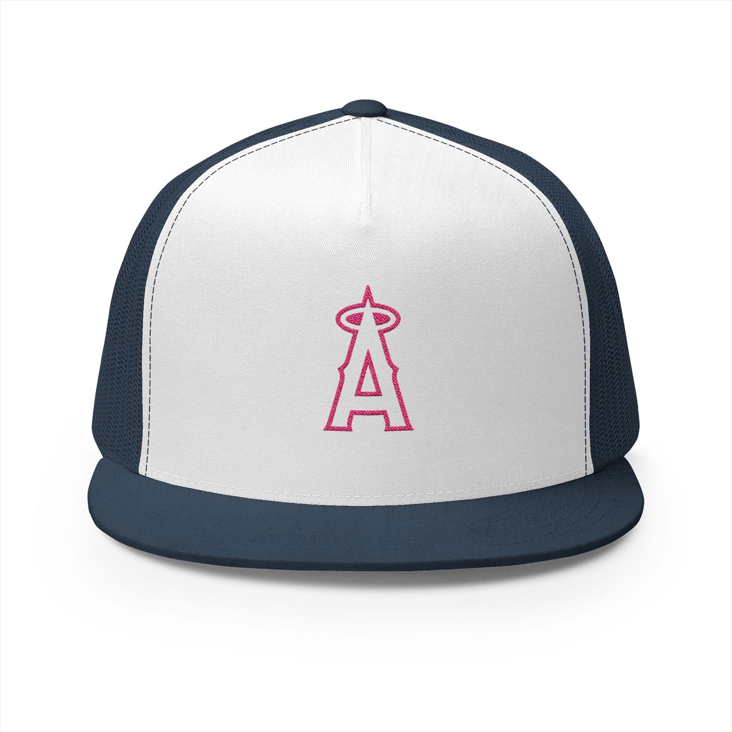 Angels Pink Logo Embroidered 5 Panel Trucker Cap - Stylish Casual Hat