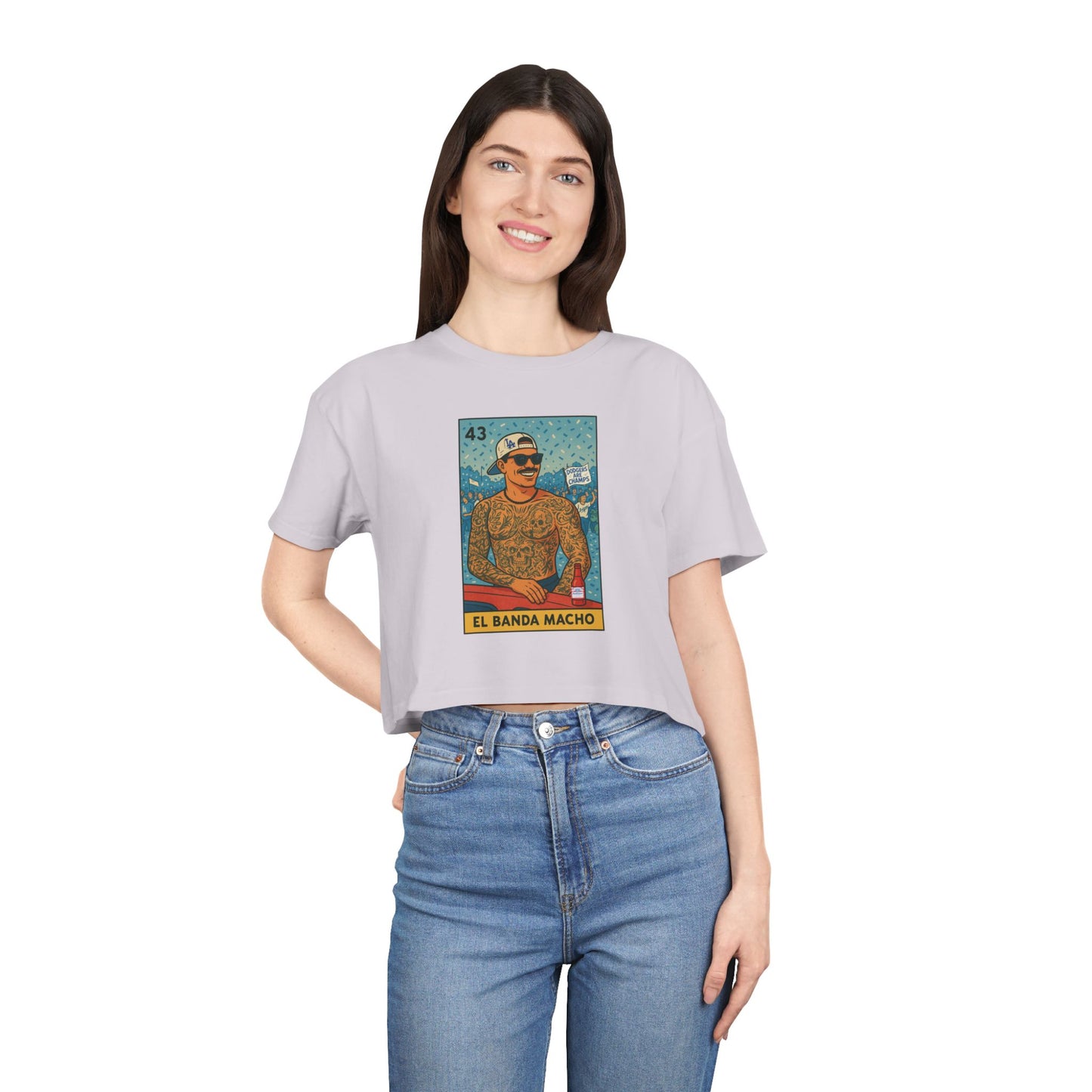 Dodgers-EL BANDA MACHO- Anthony Banda- Women's Crop Tee - El Banda Macho, Cute Summer Top, Casual Wear, Gift for Her, Trendy Fashion