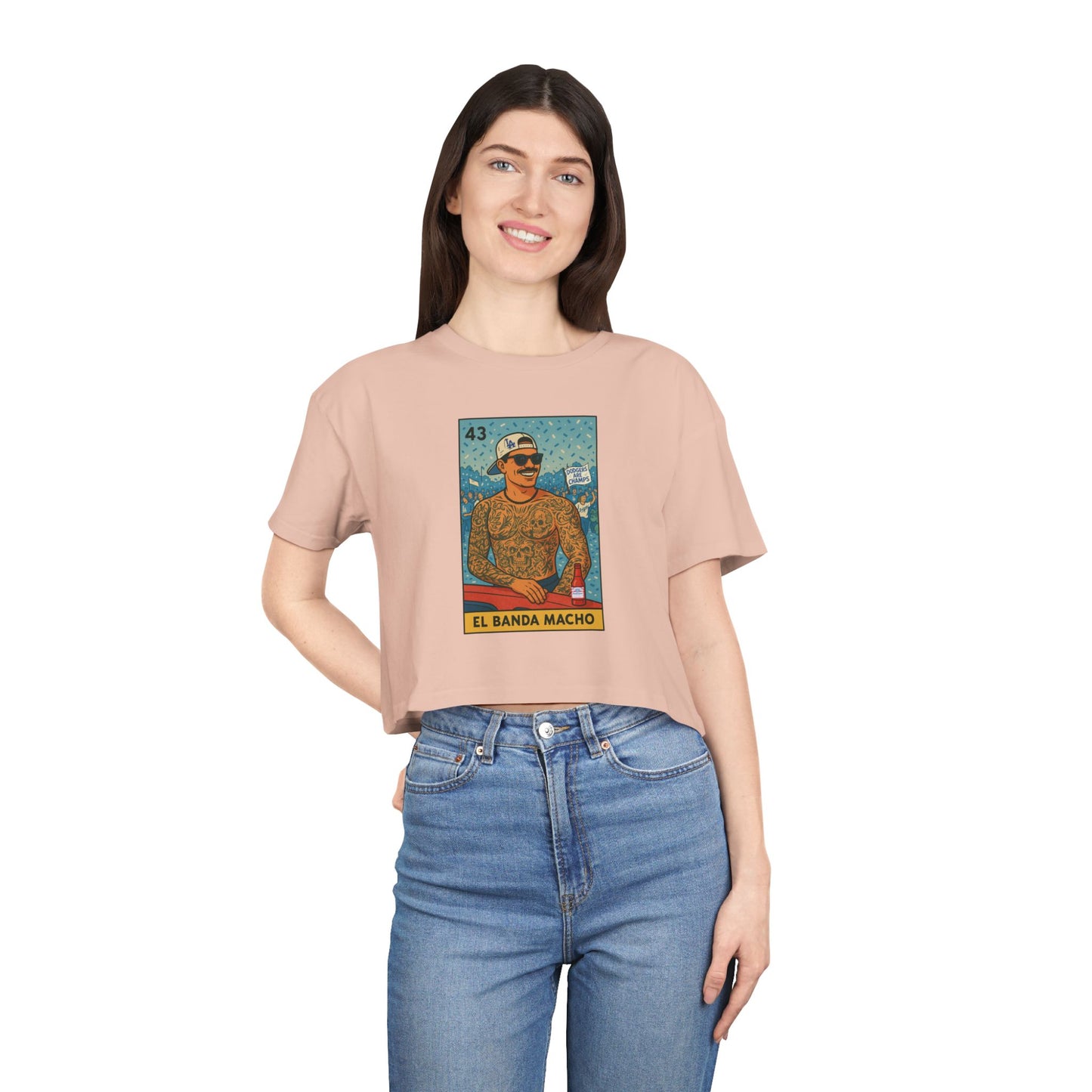 Dodgers-EL BANDA MACHO- Anthony Banda- Women's Crop Tee - El Banda Macho, Cute Summer Top, Casual Wear, Gift for Her, Trendy Fashion