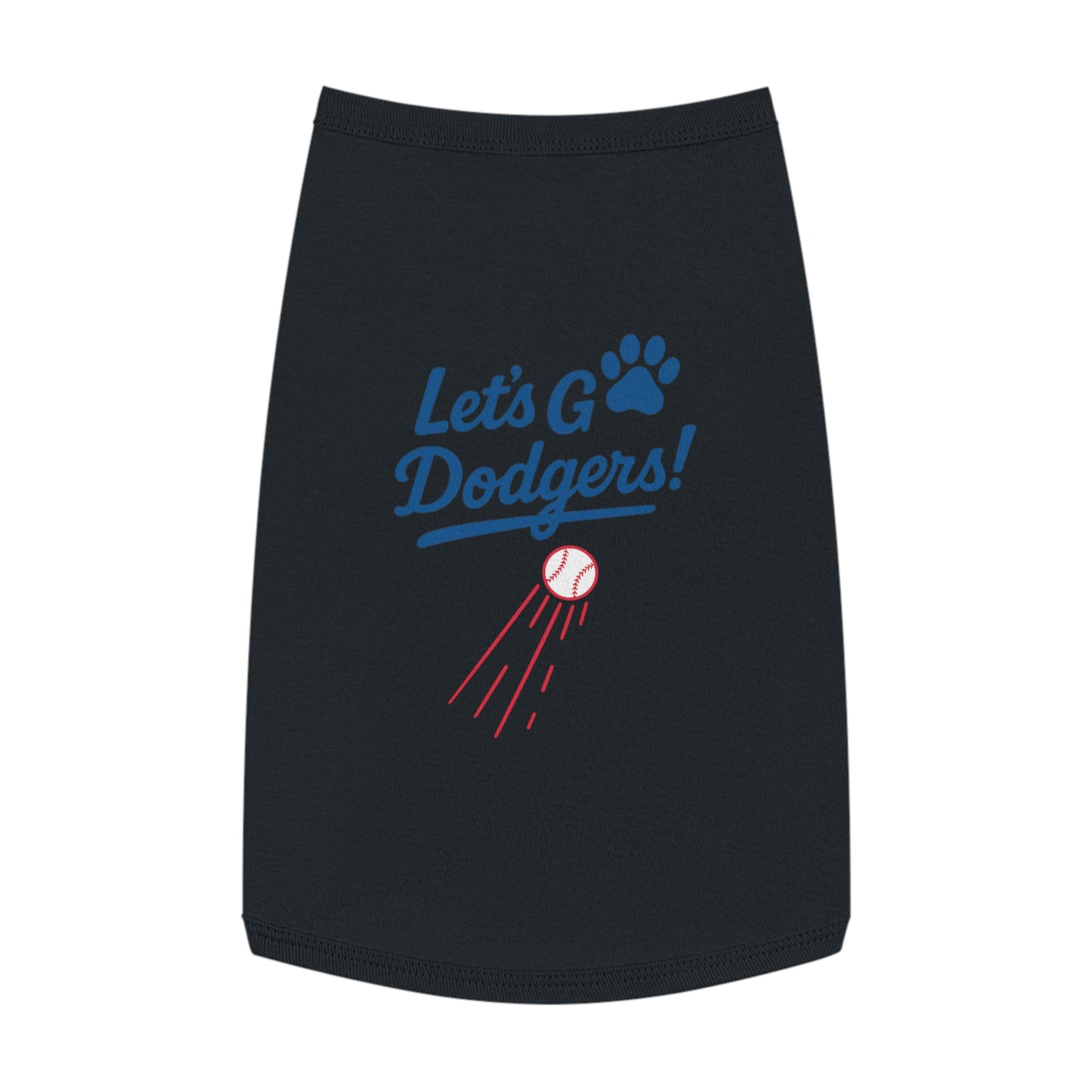 Let's Go Dodgers!  Dog Tank Top - Baseball Pet Apparel - Dodgers