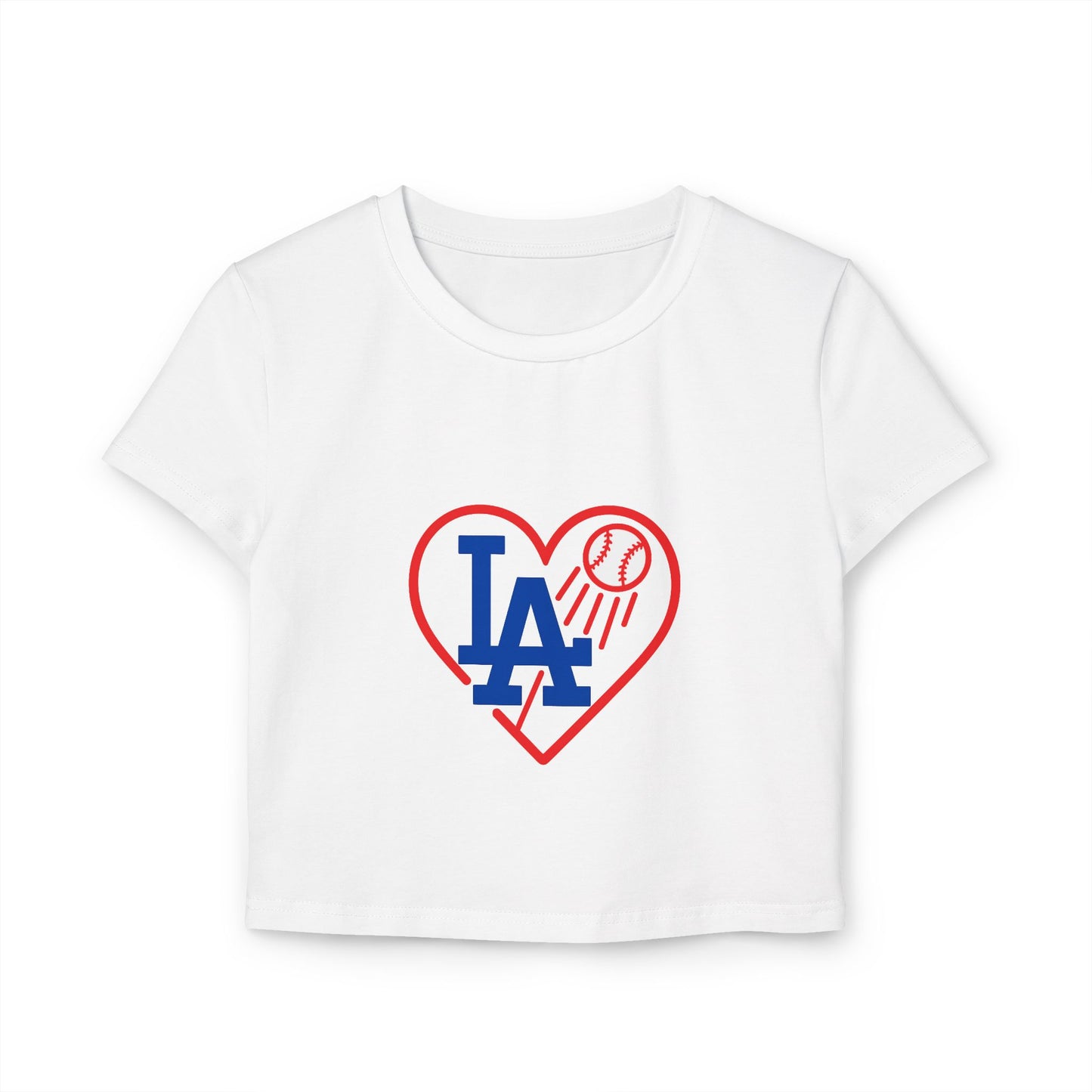 Women's L.A. Baseball Heart Sexy Tee - Cute Floral Design