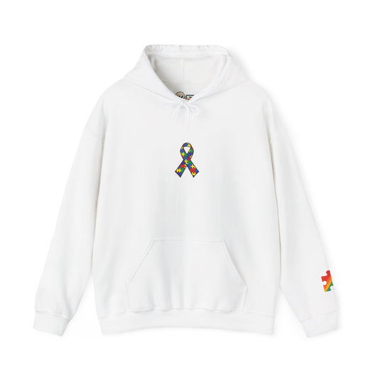 Autism Awareness - Unisex Hooded Sweatshirt - Colorful Ribbon Design