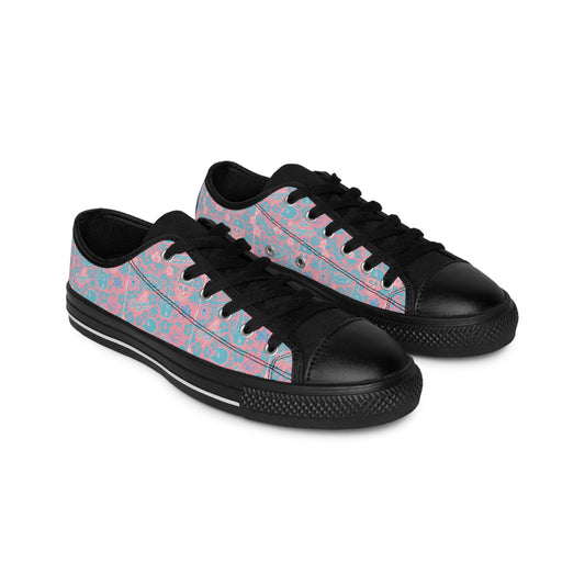 Dodgers "Pink Aloha Pattern" Men's Sneakers - Original Design