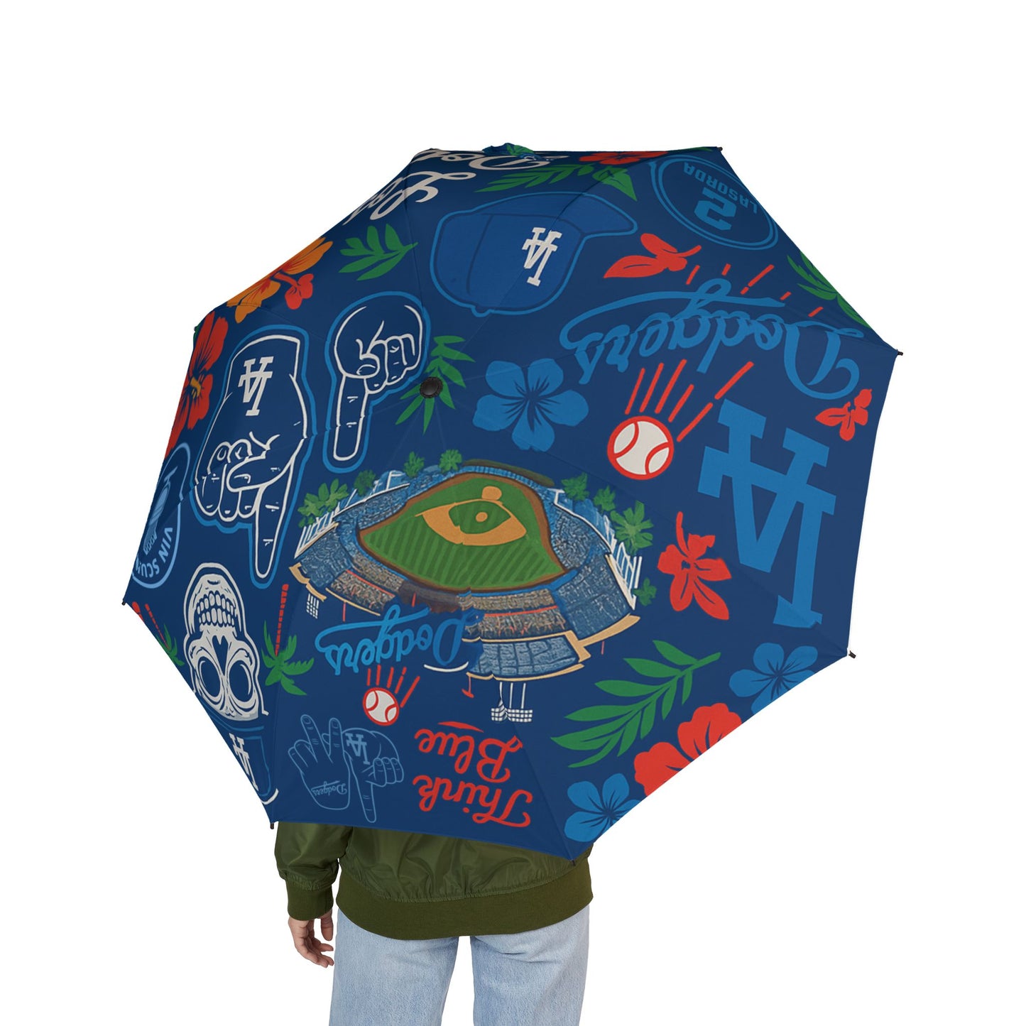 Dodgers Tropical Graphics Folding Umbrella - Fun and Functional Rain Gear