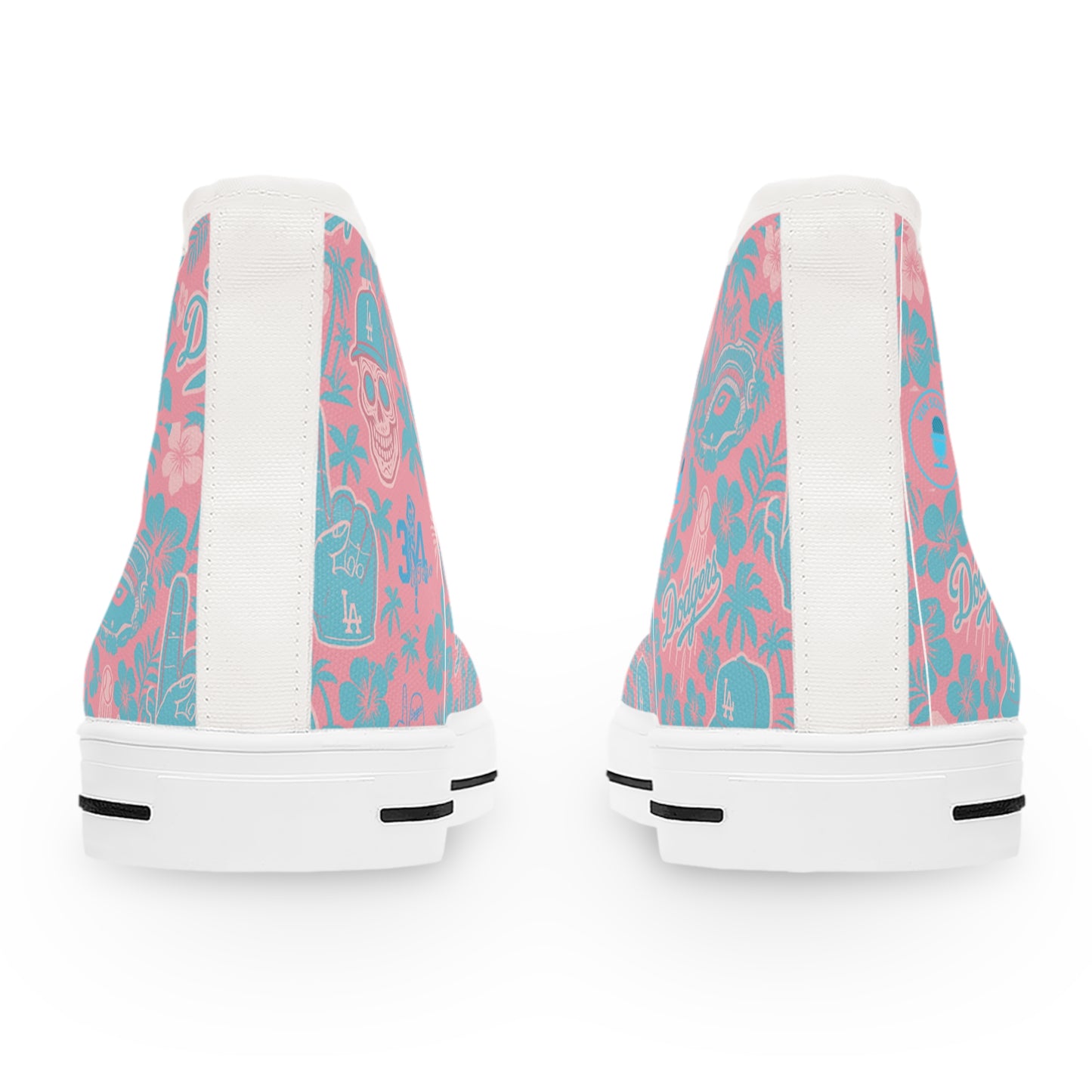 Dodgers Aloha Pink Pattern- Women's High Top Sneakers - Original Design